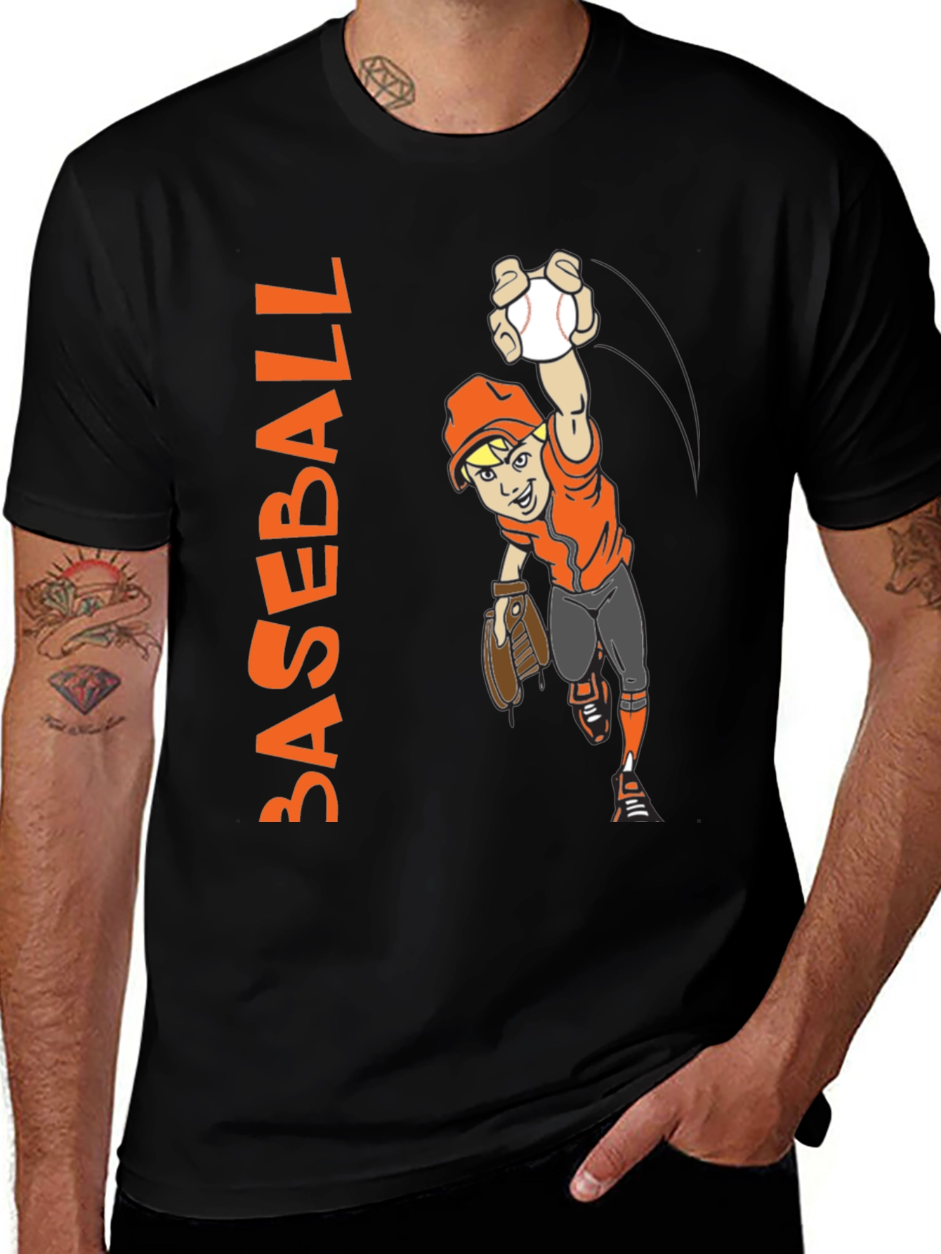 Variant 10 of Baseball Cartoon Graphic T-Shirt