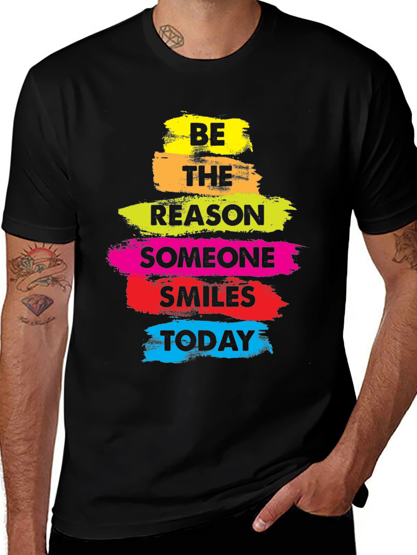 Variant 27 of Inspirational 'Be the Reason' Graphic Black T-Shirt