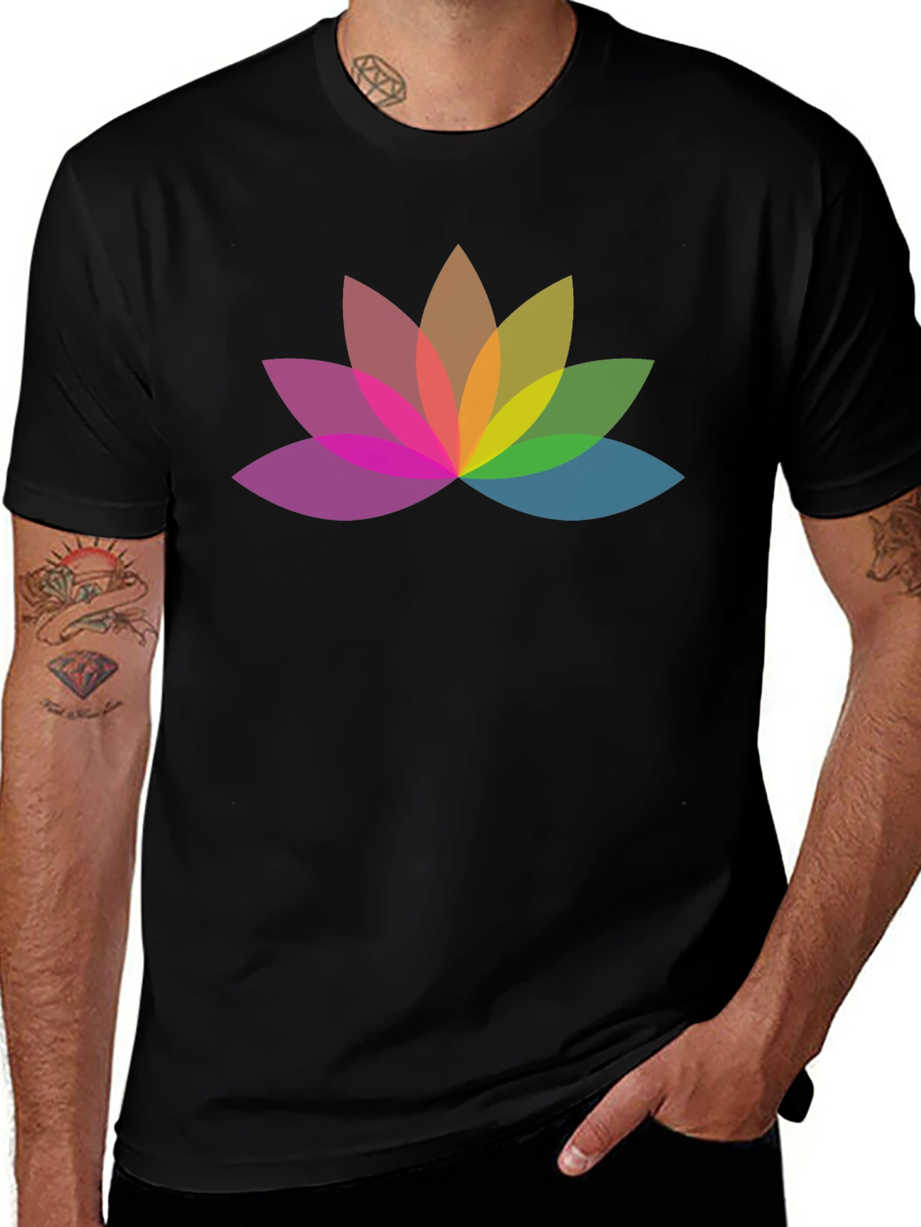 Variant 23 of Rainbow Lotus Flower Graphic T-Shirt
