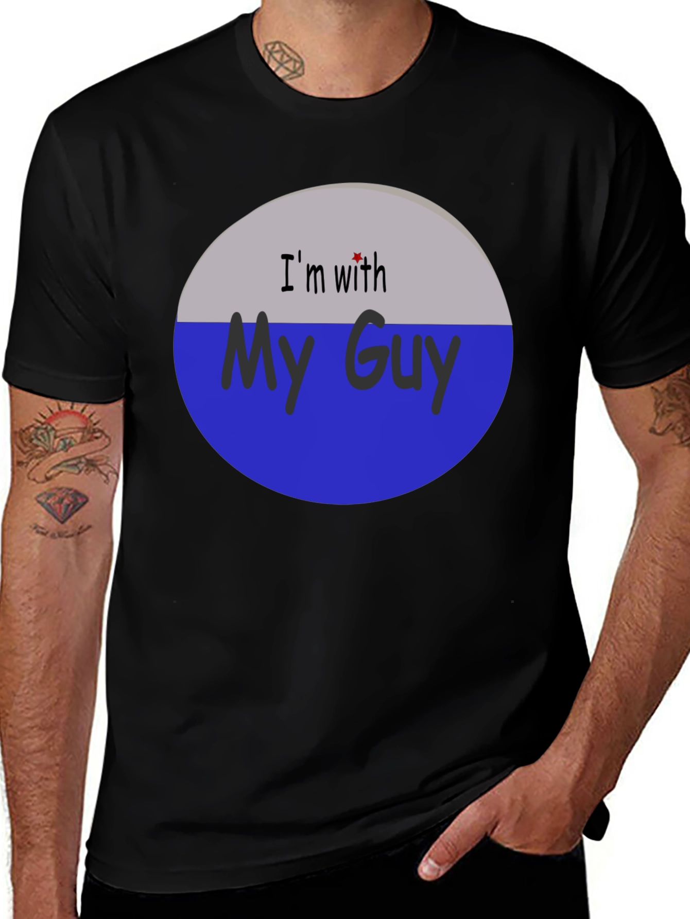 Black I'm With My Guy Graphic T-Shirt main image