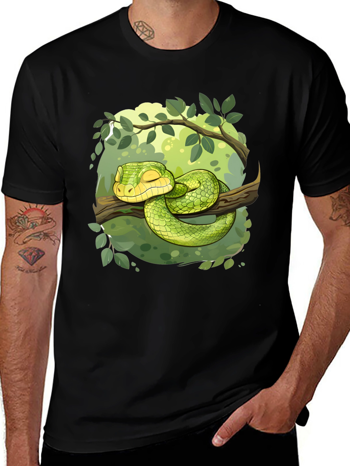 Variant 7 of Snake Siesta T-Shirt - Relaxed Reptile Style