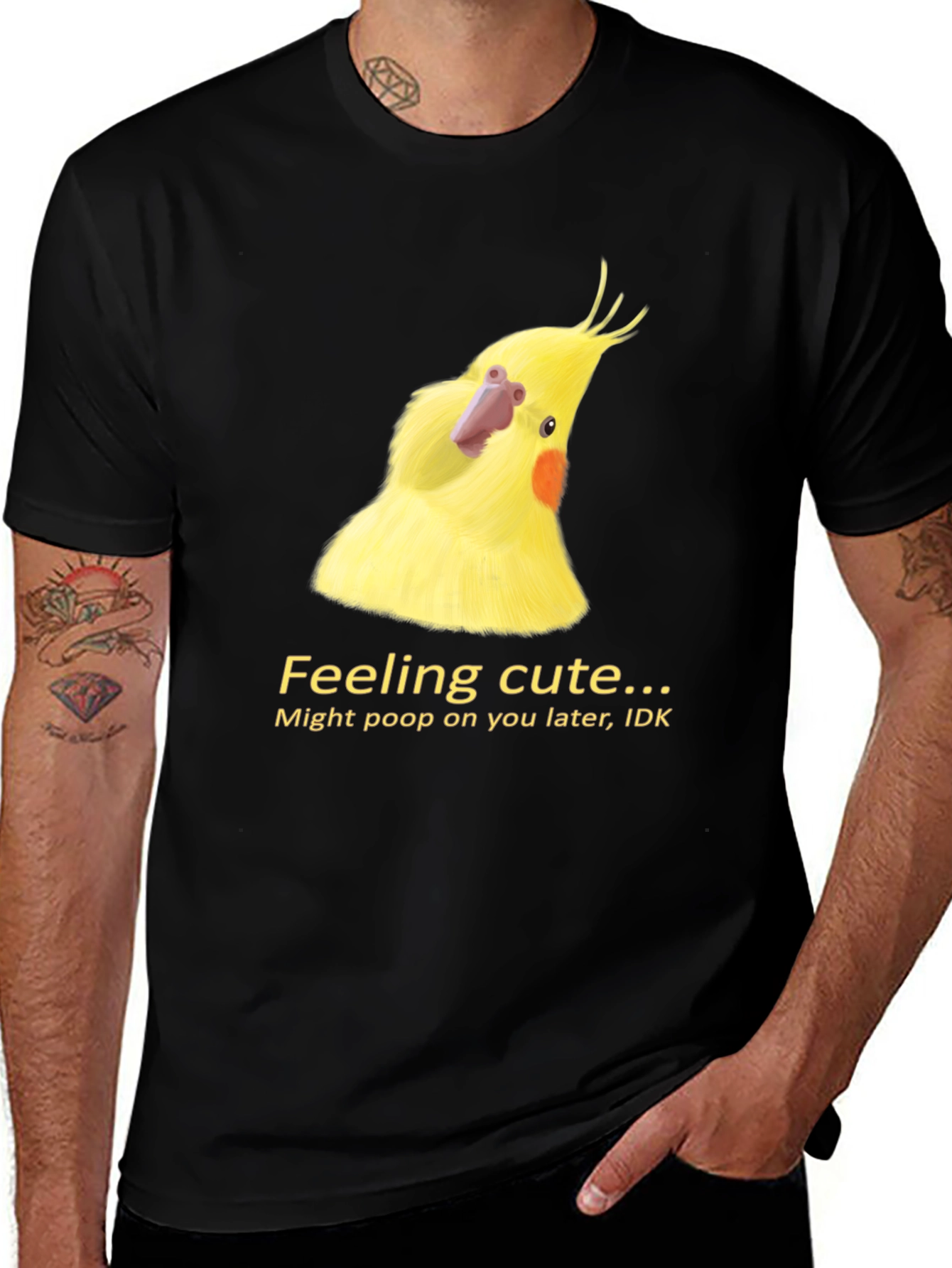Variant 18 of Cute Cockatiel T-Shirt - Feeling Cute, Might Poop Later