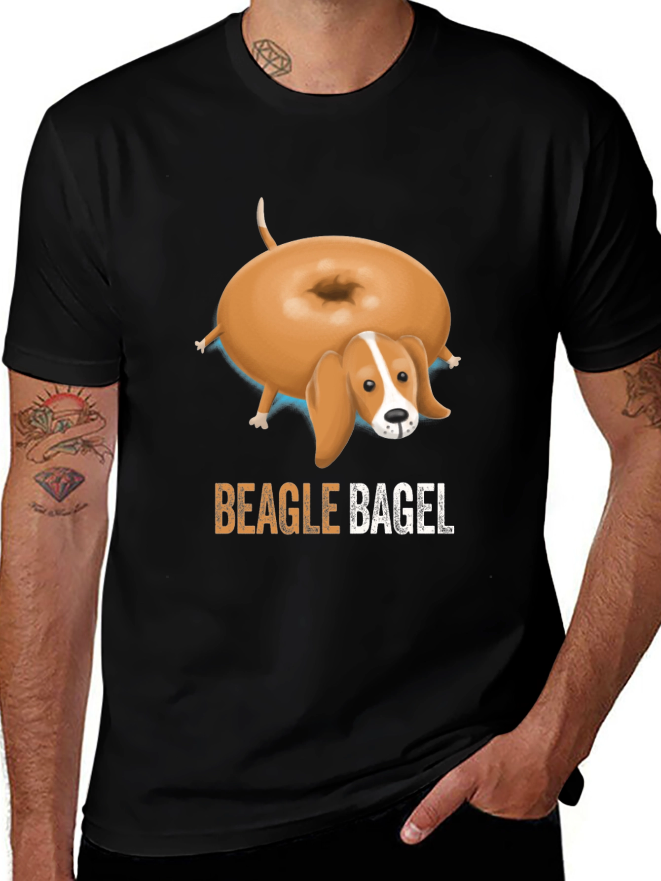 Variant 23 of Beagle Bagel Funny Dog T-Shirt