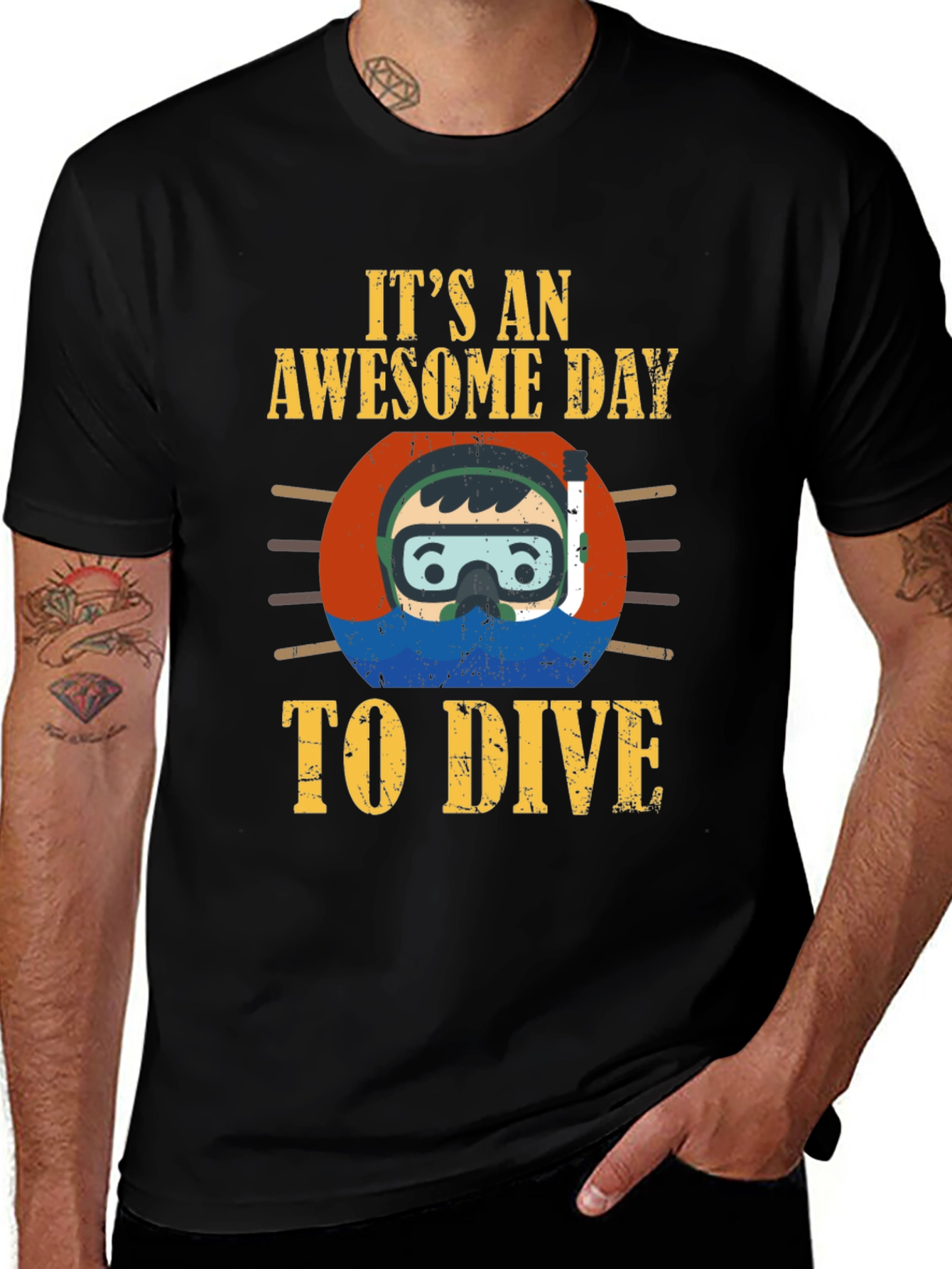 Variant 12 of Awesome Day to Dive Graphic Tee - Snorkeler T-Shirt