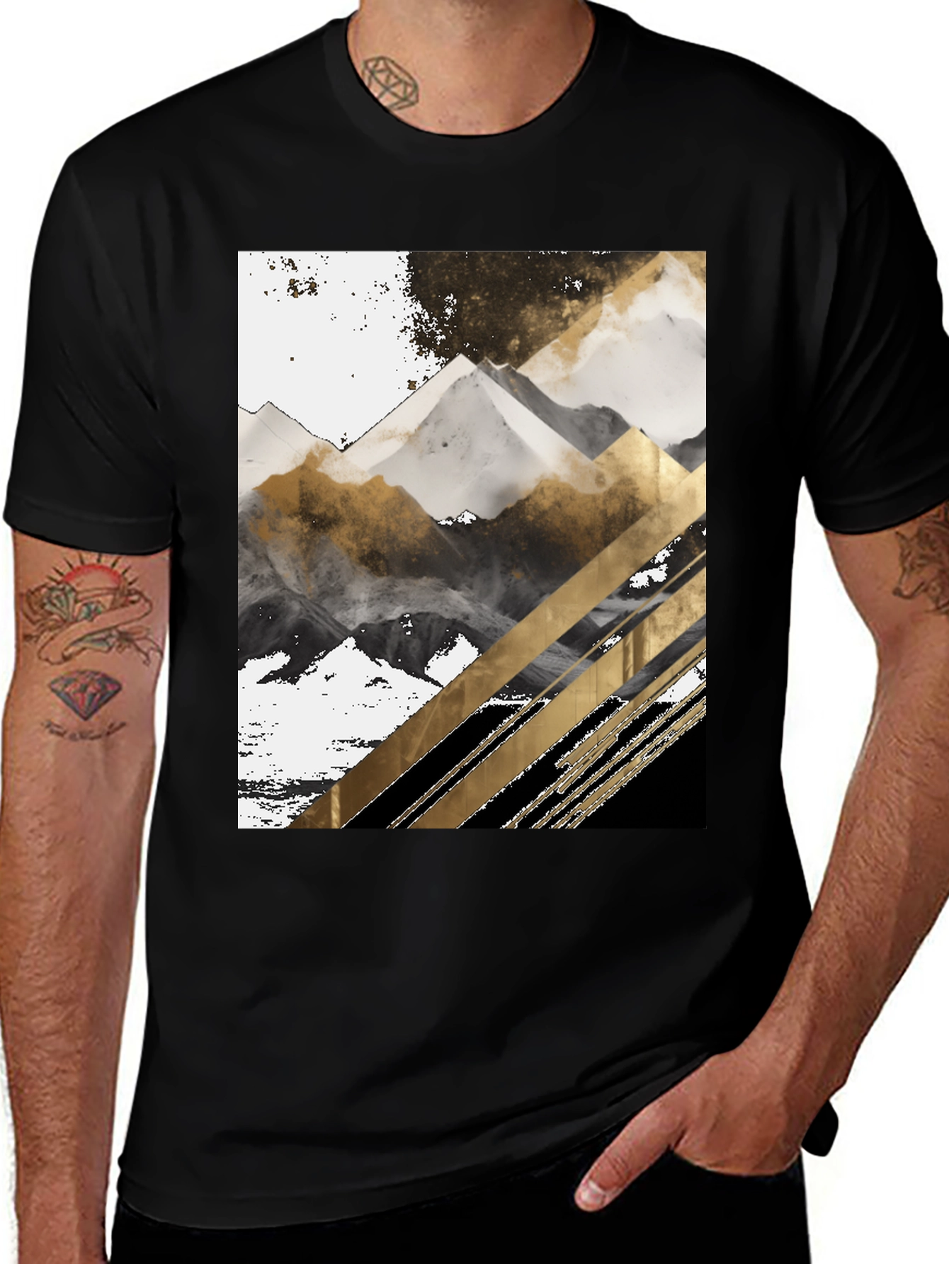 Variant 10 of Mountainscape Graphic Tee - Modern Design