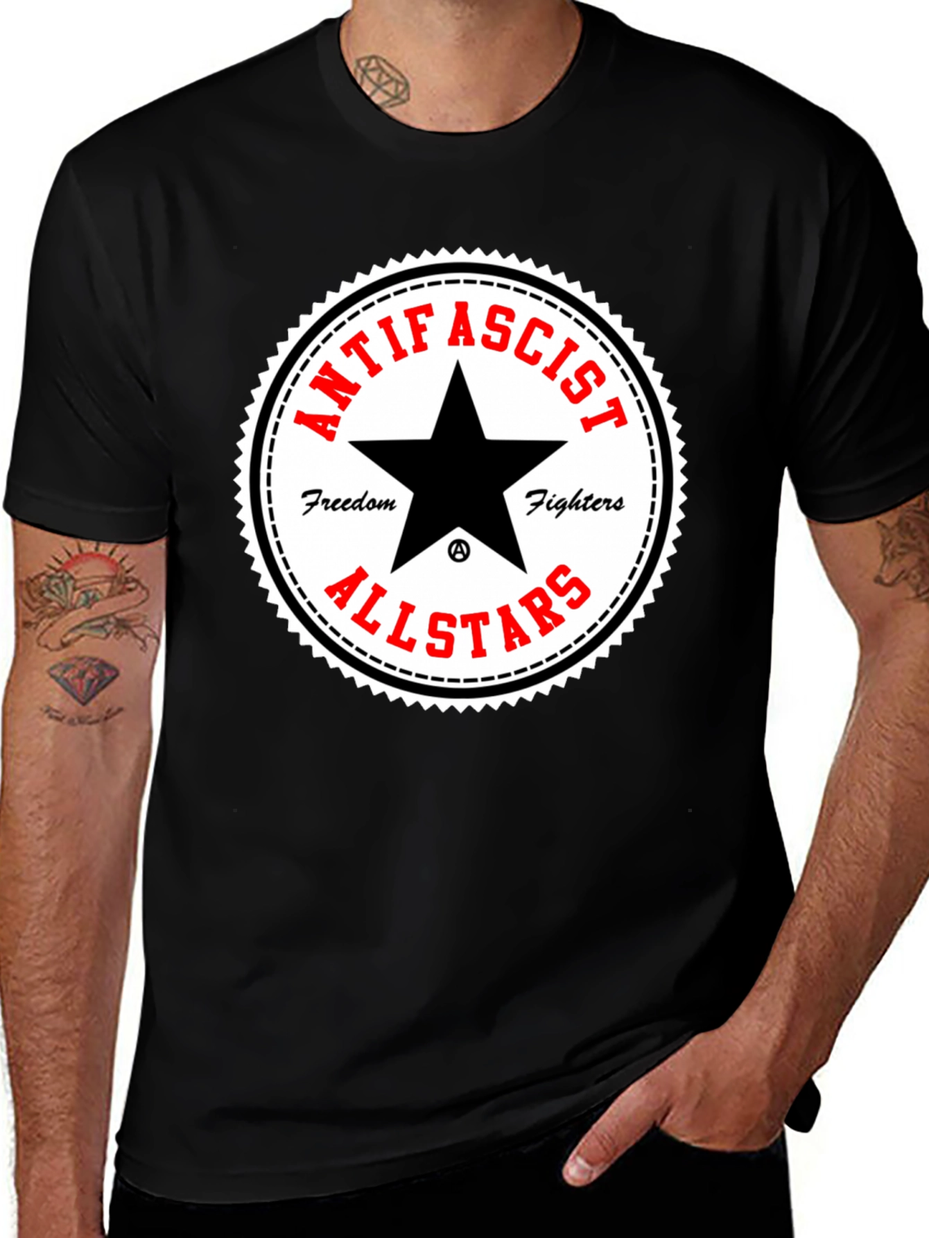 Variant 27 of Antifascist Allstars Graphic Black T-Shirt