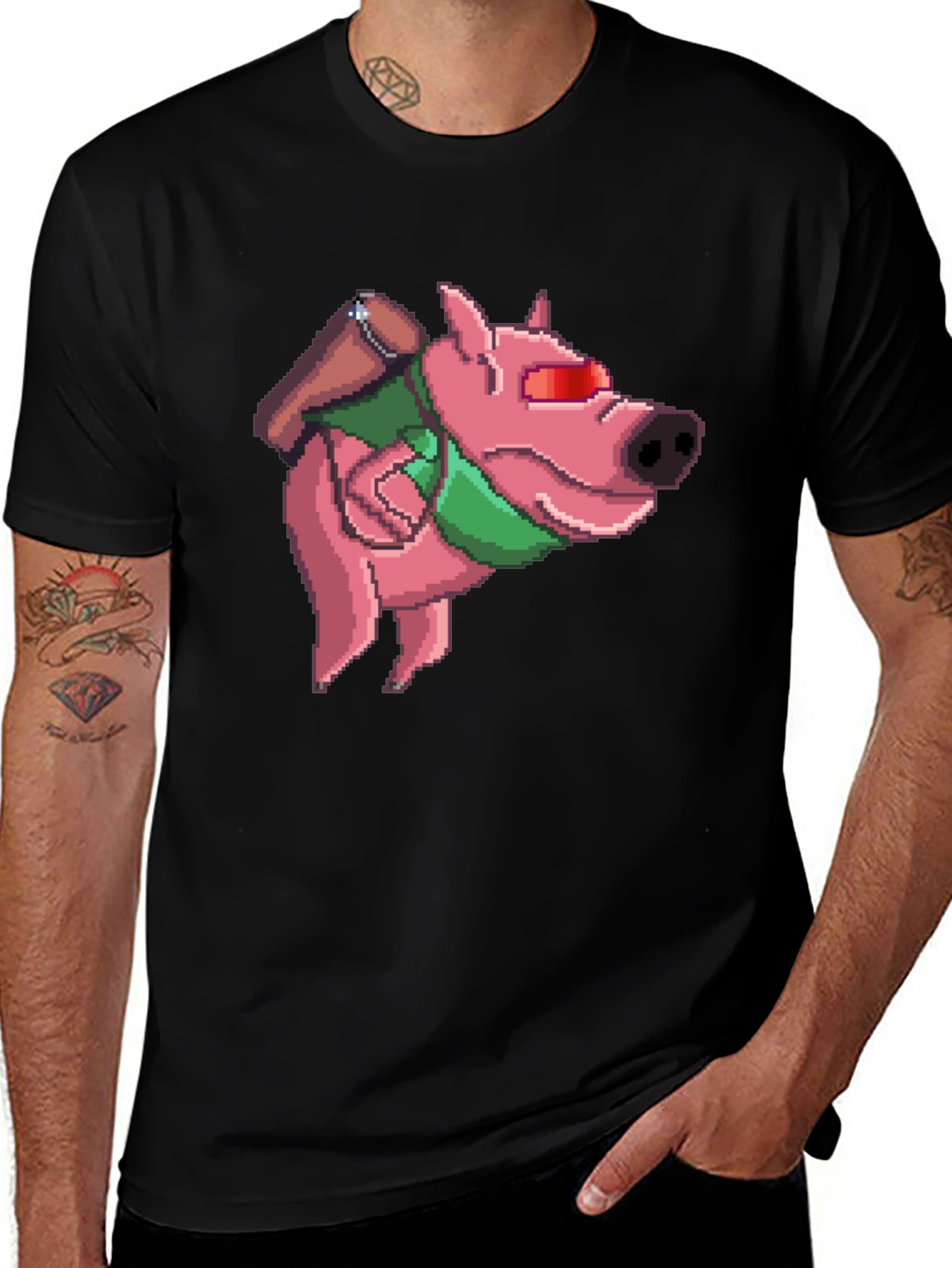Variant 20 of Pixelated Pig T-Shirt