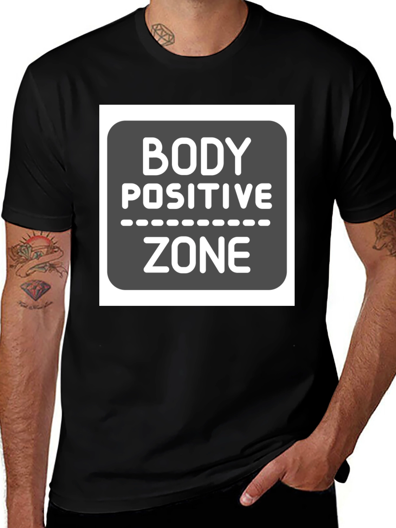 Variant 27 of Body Positive Zone Graphic Tee - Black