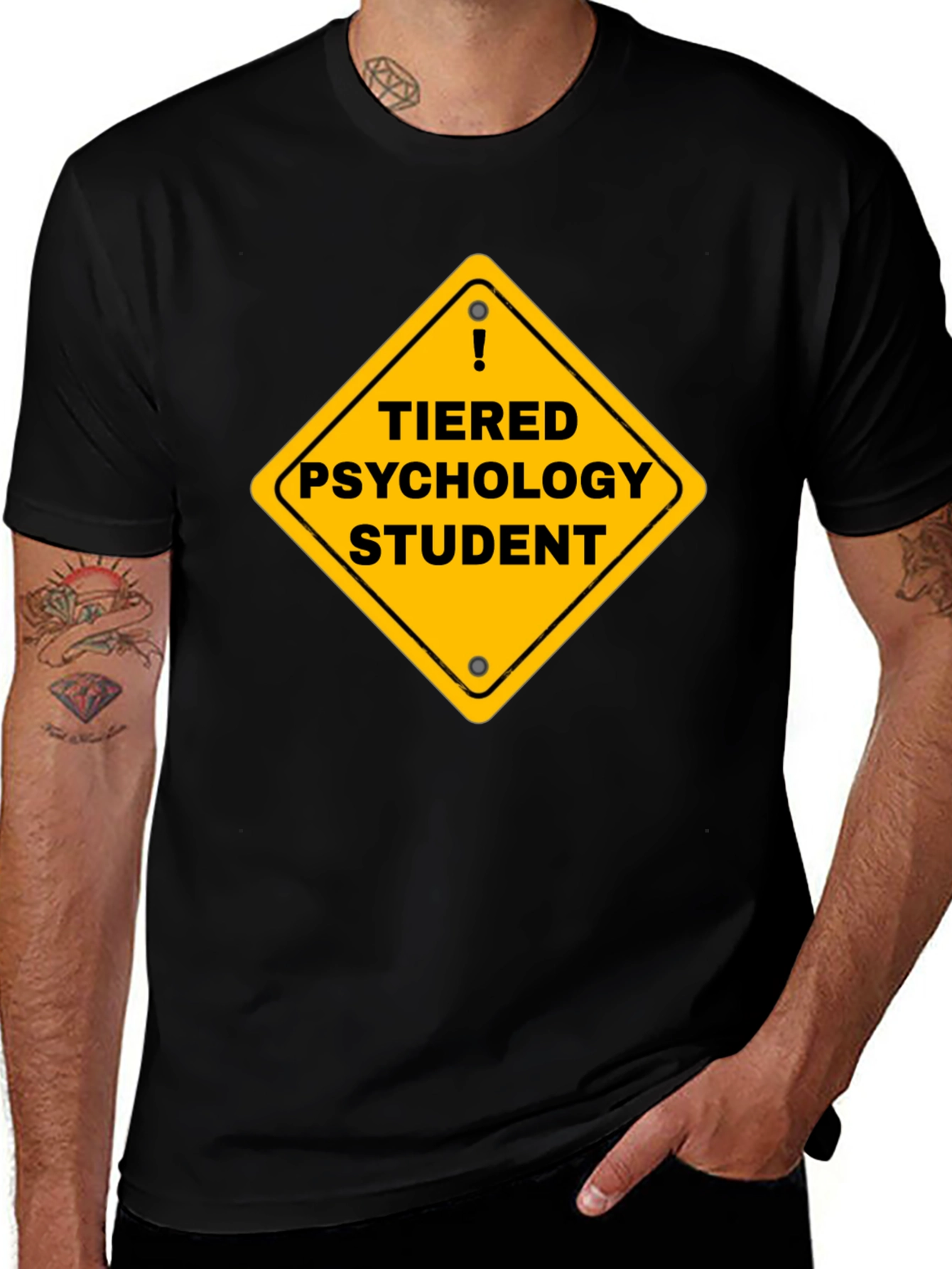 Variant 26 of Tiered Psychology Student Graphic Tee - Black