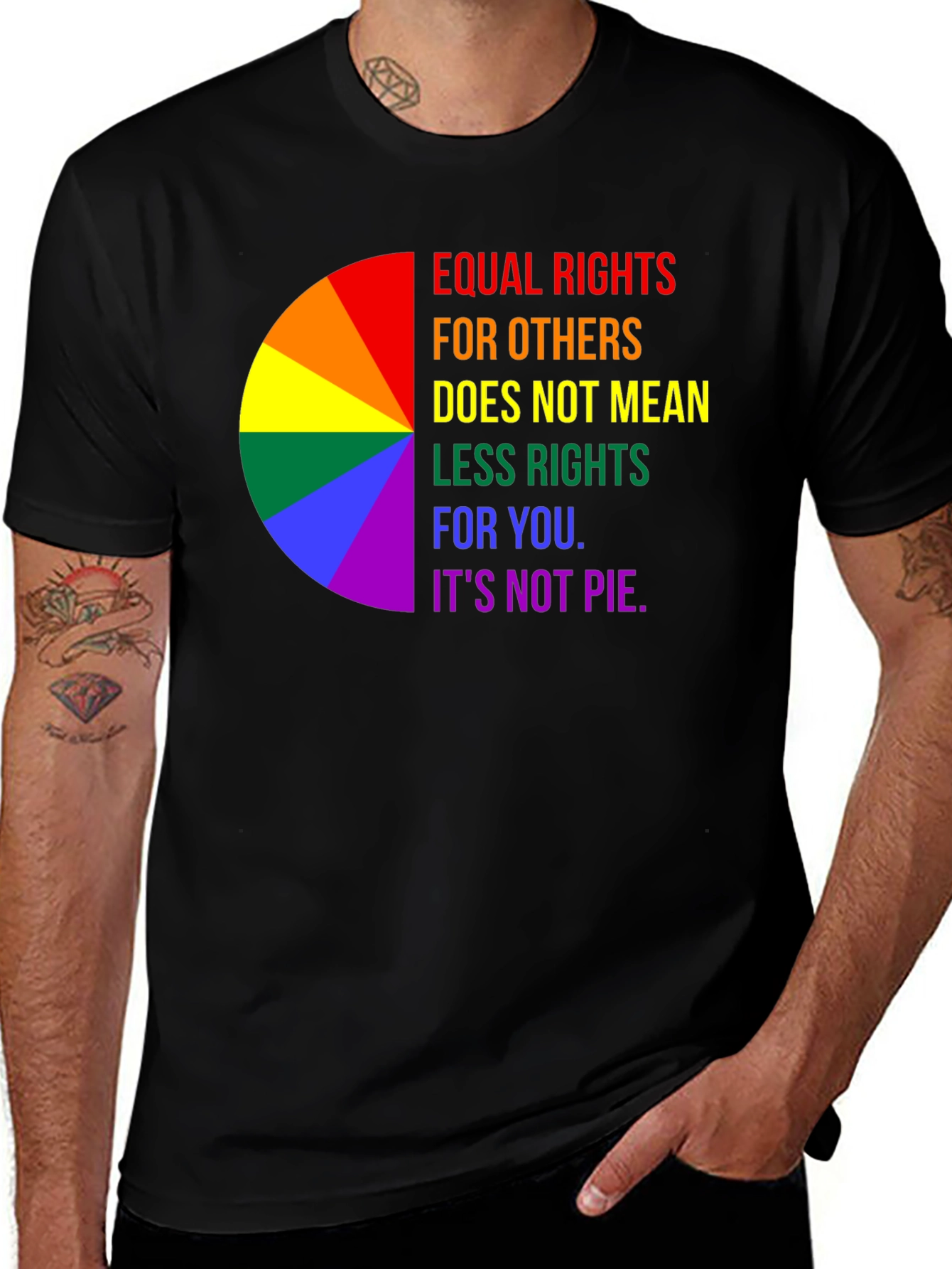 Variant 28 of Equality Rights Rainbow T-Shirt - It's Not Pie!