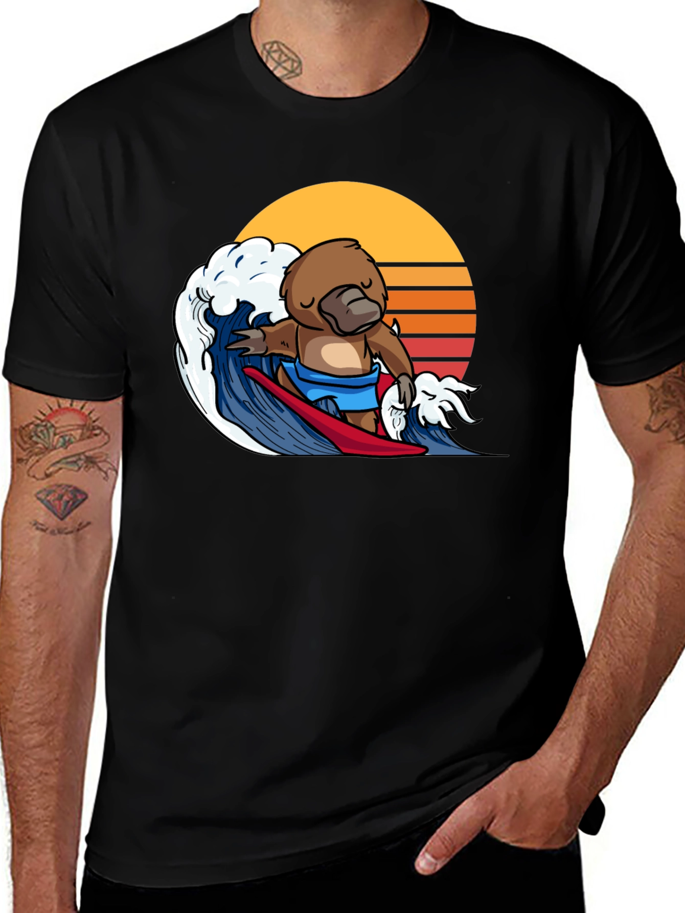 Variant 21 of Surfing Platypus Graphic Tee