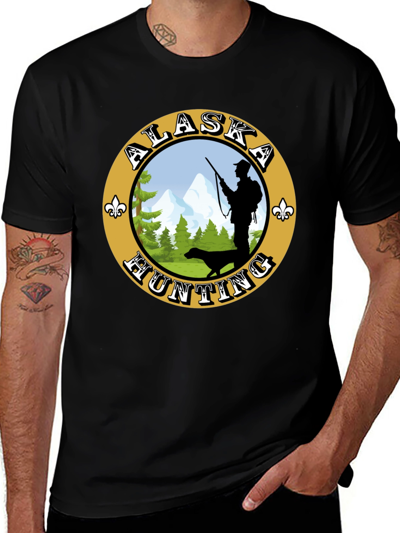 Alaska Hunting T-Shirt: Hunter & Dog Graphic Tee