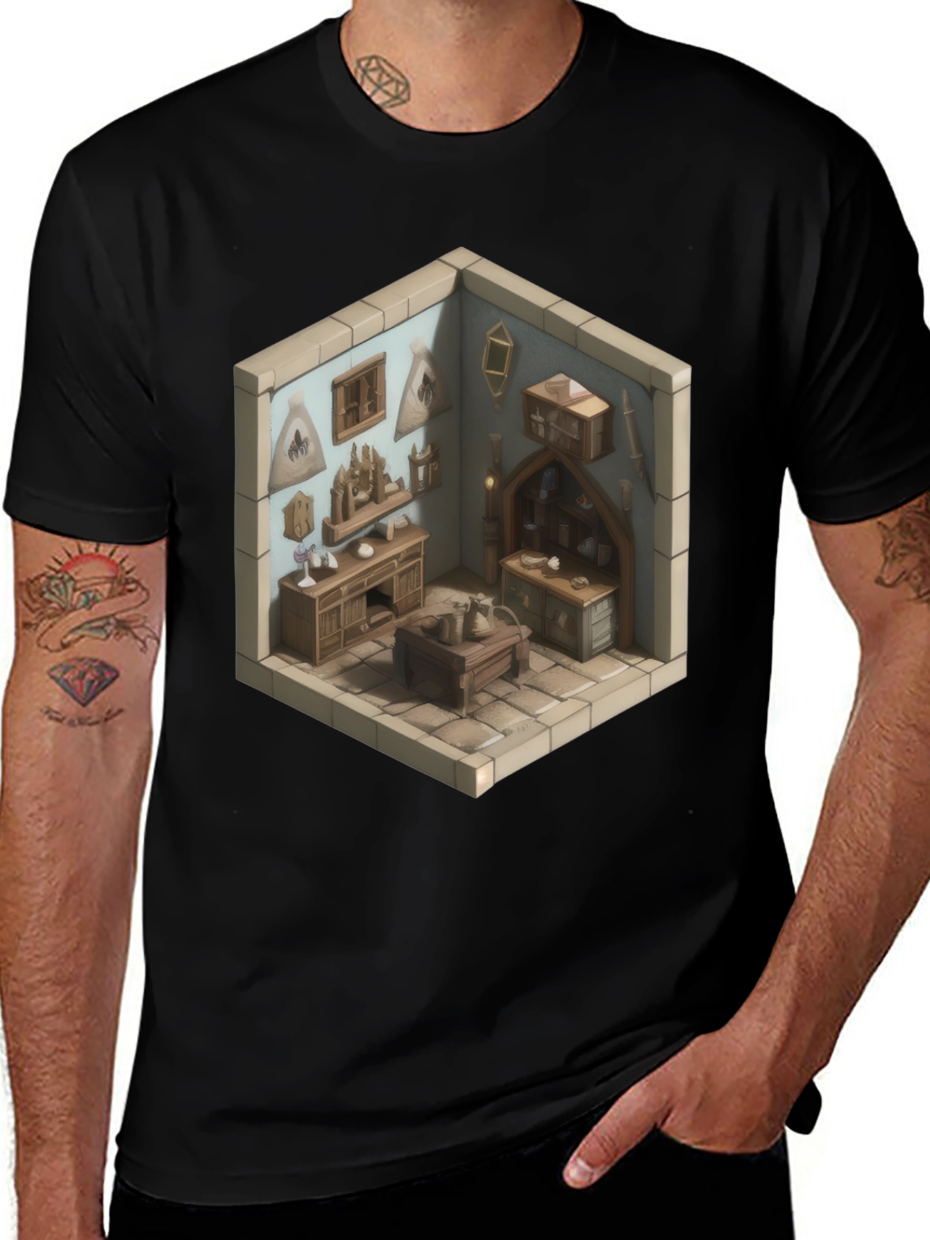 Variant 6 of Alchemist Room Isometric Graphic T-Shirt