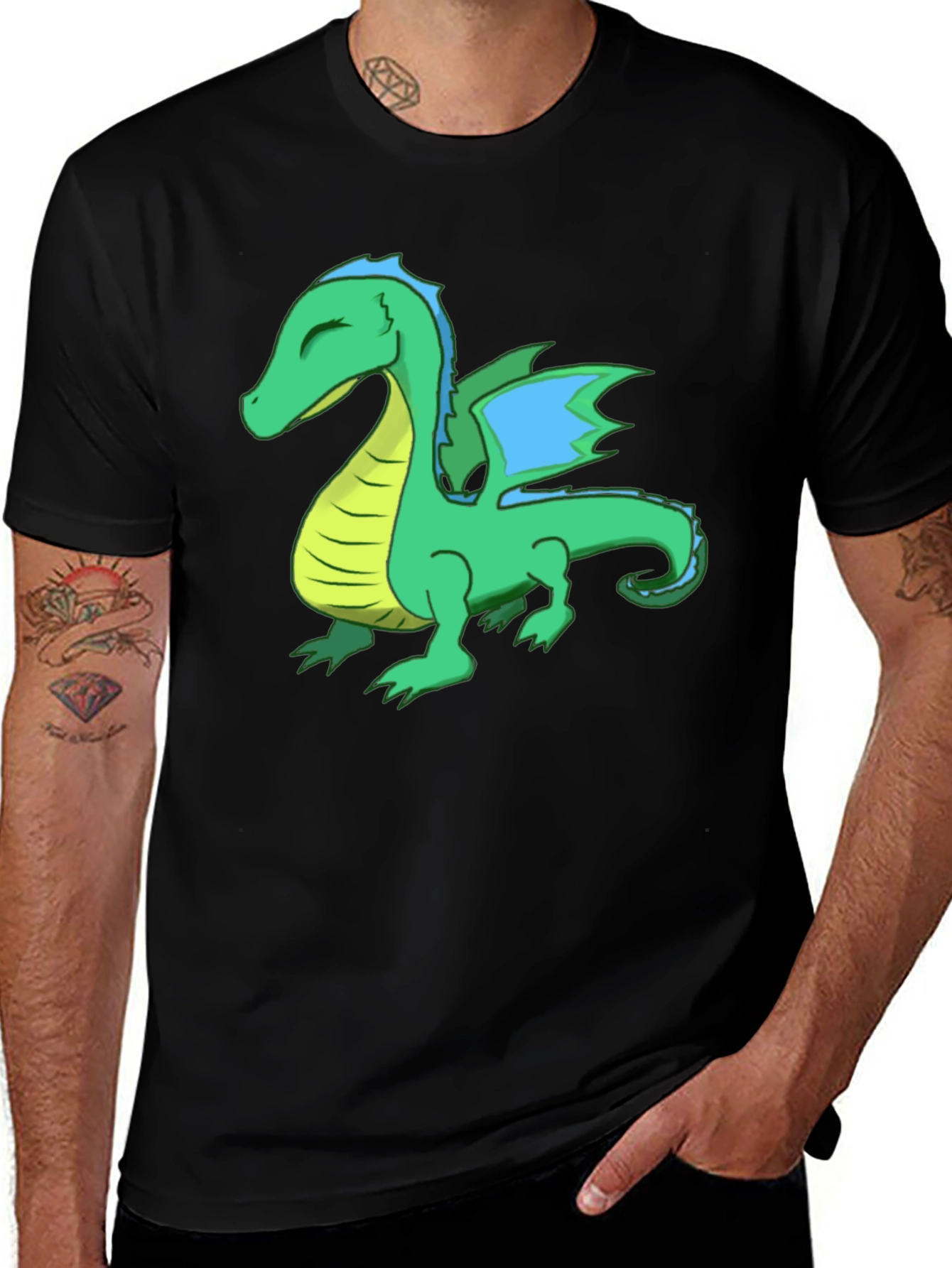 Variant 16 of Dragon Graphic Tee - Black Cotton T-Shirt