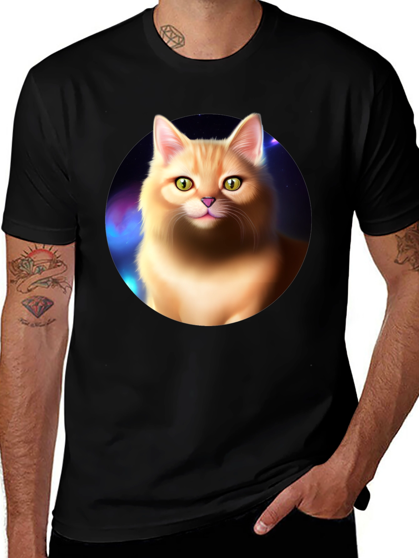 Variant 18 of Orange Cat Galaxy T-Shirt - Unique Pet Lover Tee