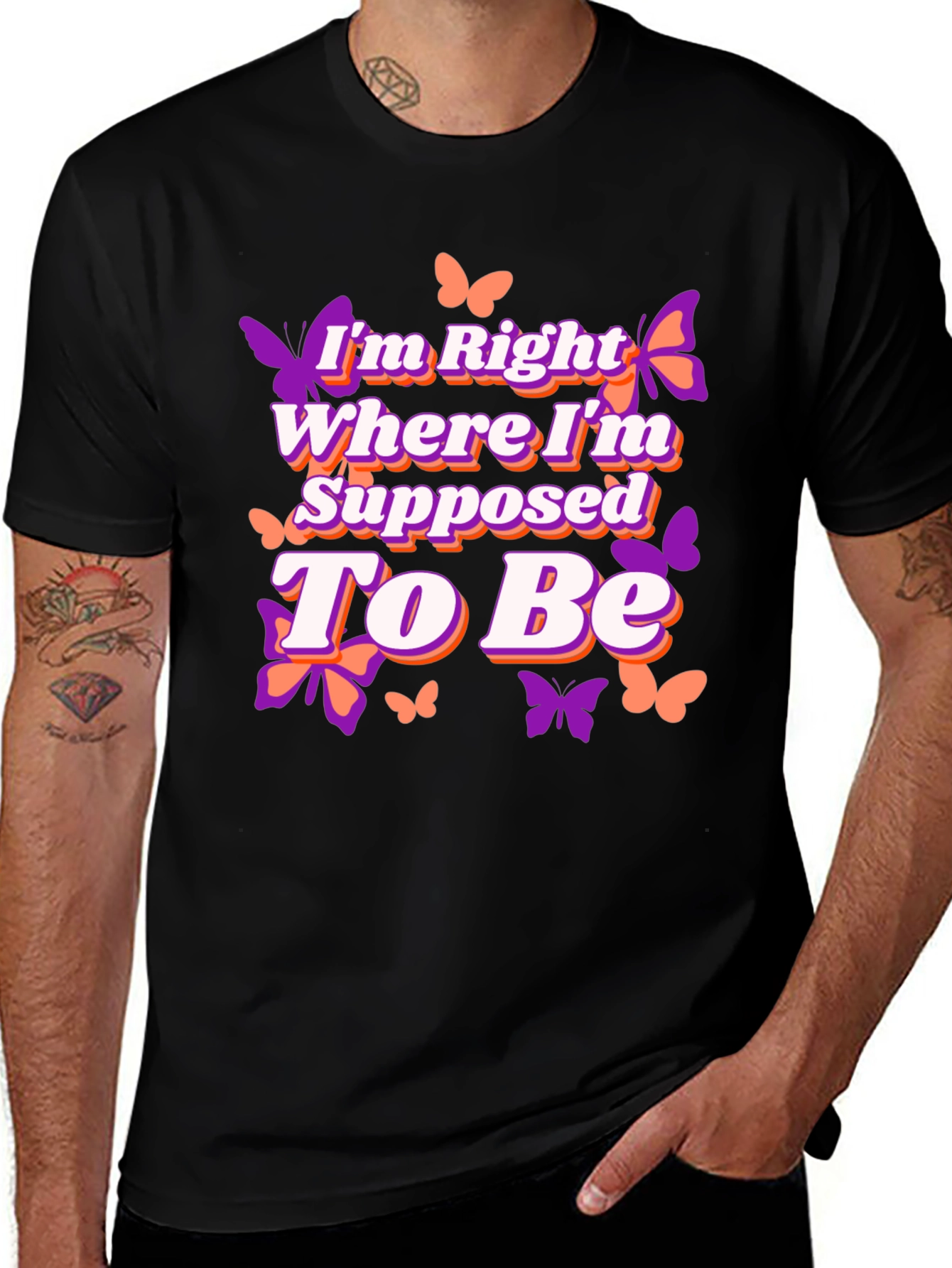Variant 17 of Butterfly 'Right Where I'm Supposed To Be' Graphic Tee