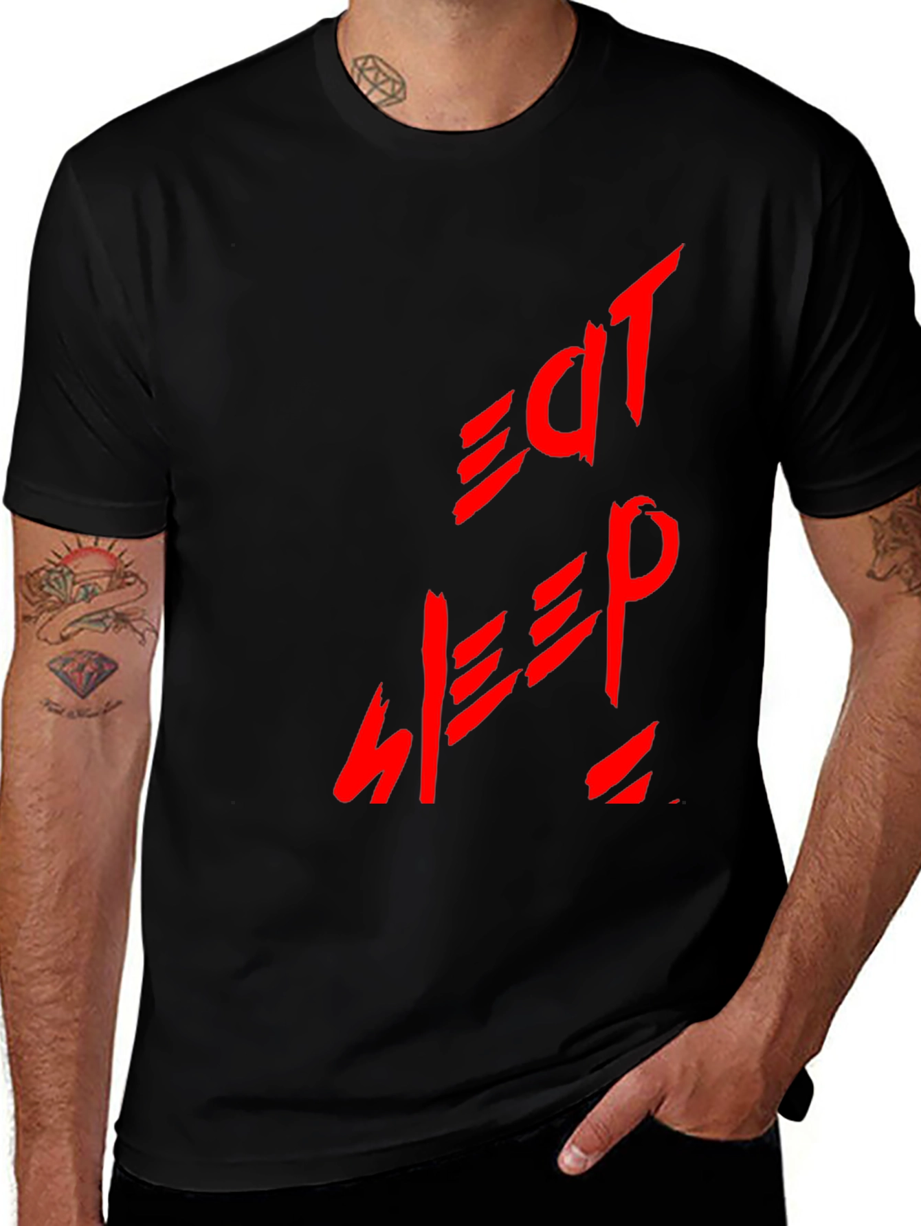 Variant 20 of Eat Sleep Repeat Graphic T-Shirt - Black
