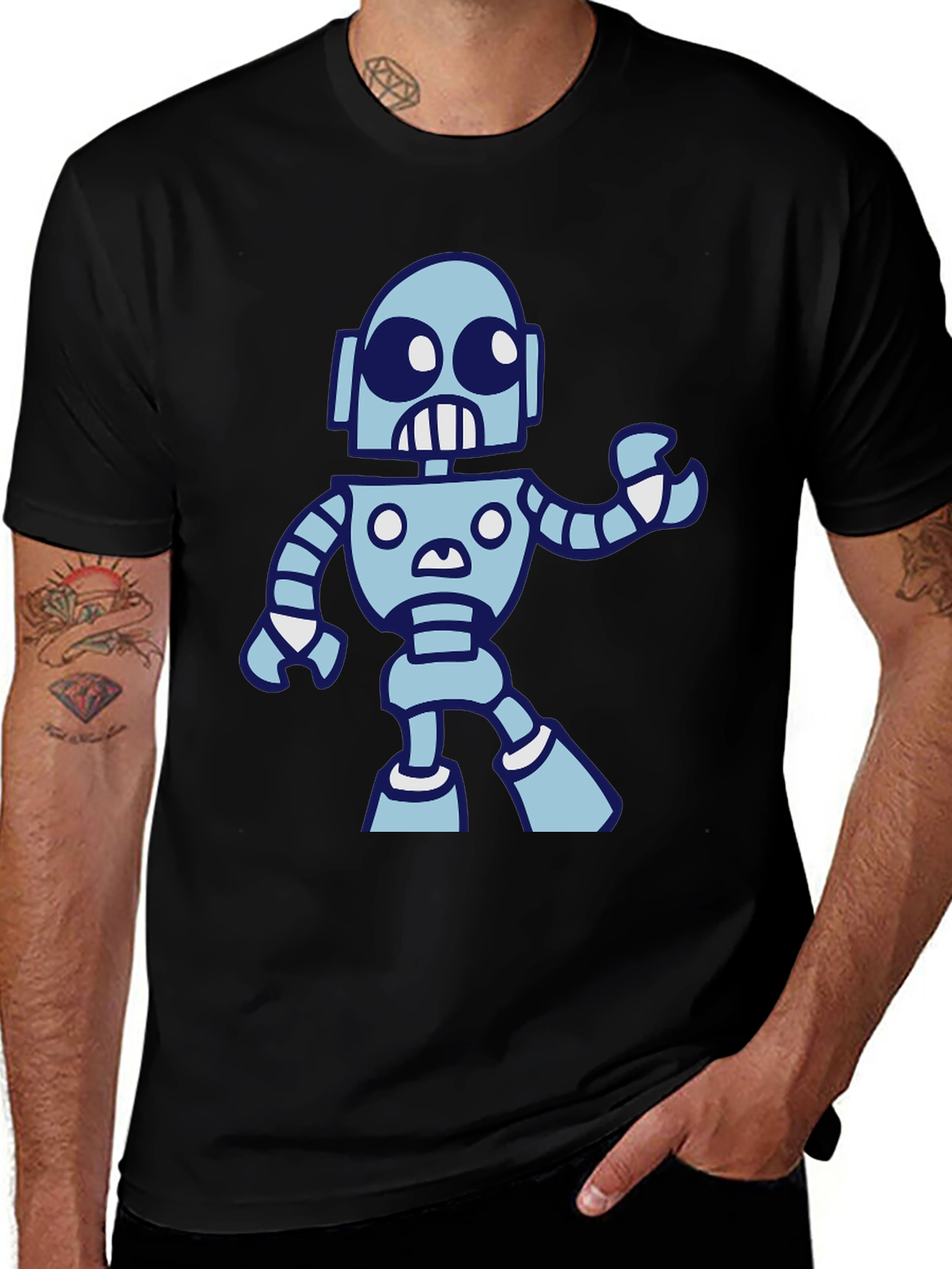 Variant 10 of Robot Graphic Black T-Shirt