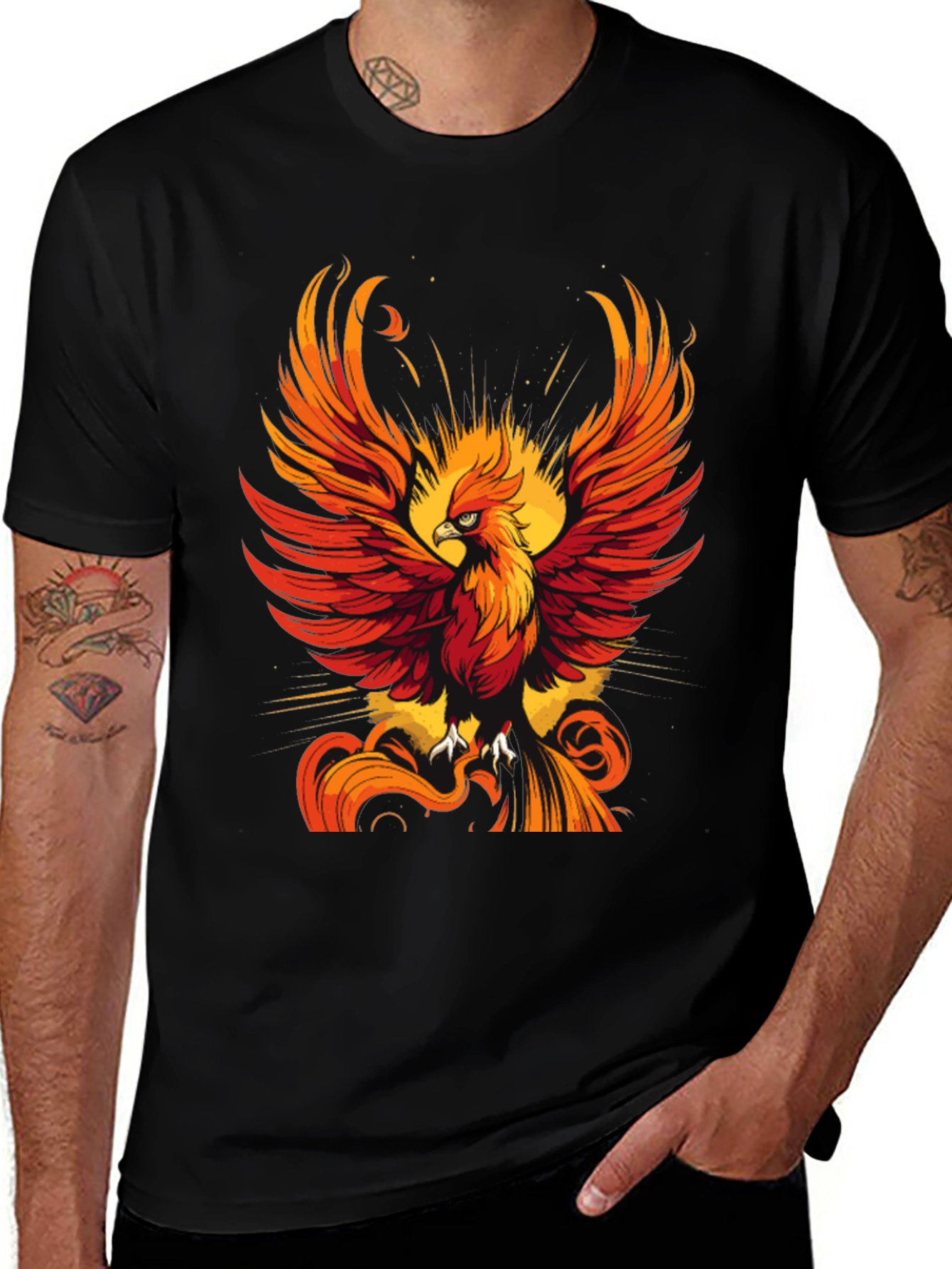 Variant 15 of Fiery Phoenix Graphic Tee - Bold Style