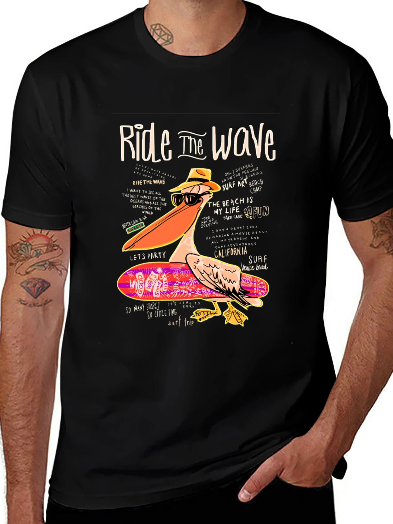 Variant 30 of Ride the Wave Pelican T-Shirt
