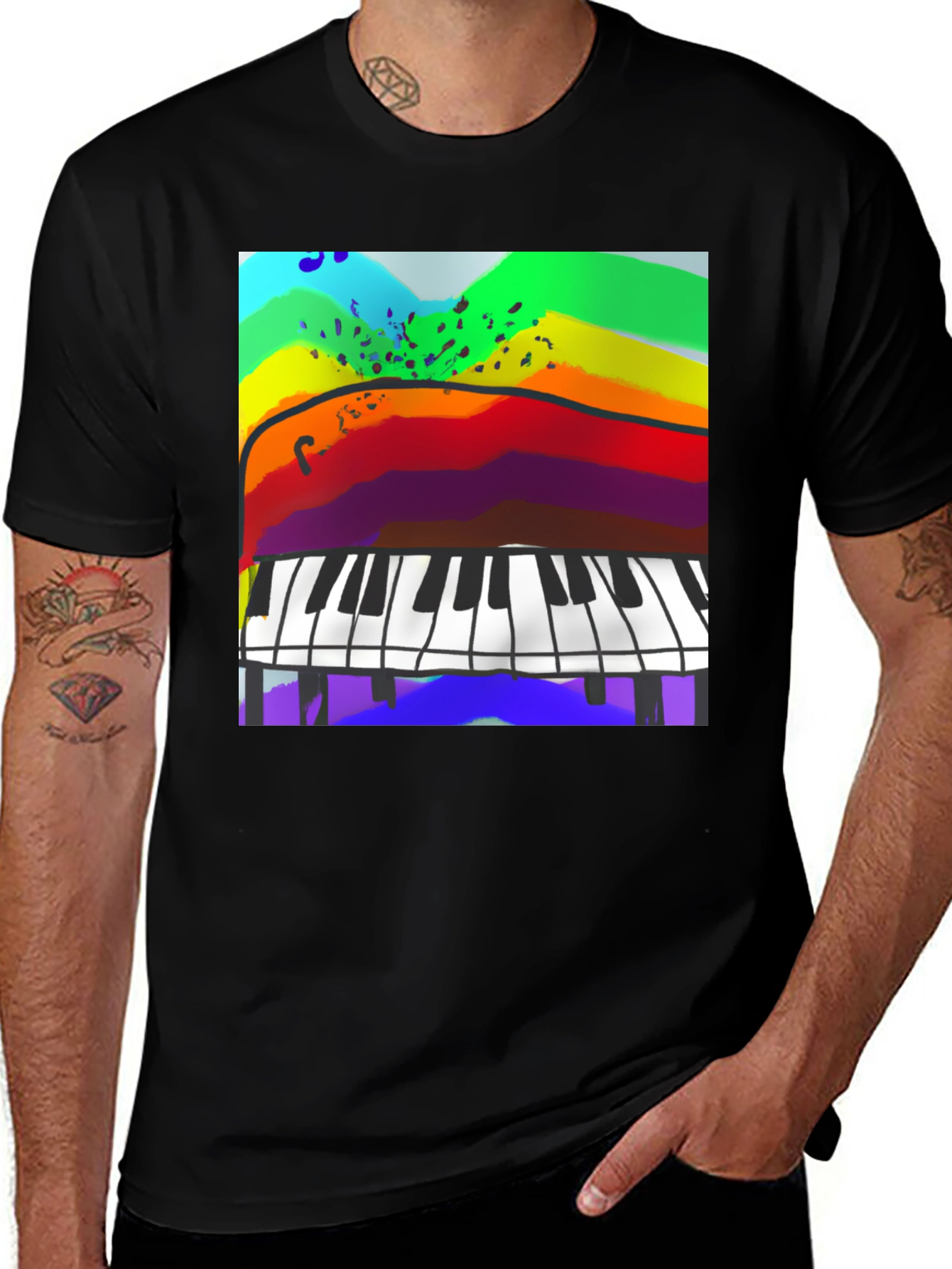 Variant 16 of Rainbow Piano T-Shirt - Colorful Music Tee