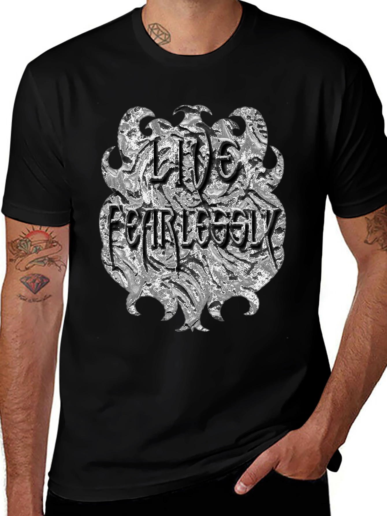 Black Live Fearlessly Graphic T-Shirt main image