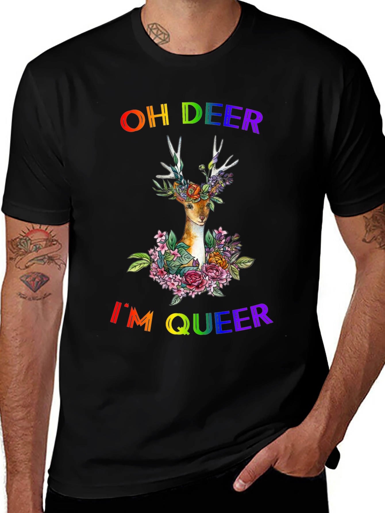 Variant 19 of Oh Deer I'm Queer Pride T-Shirt