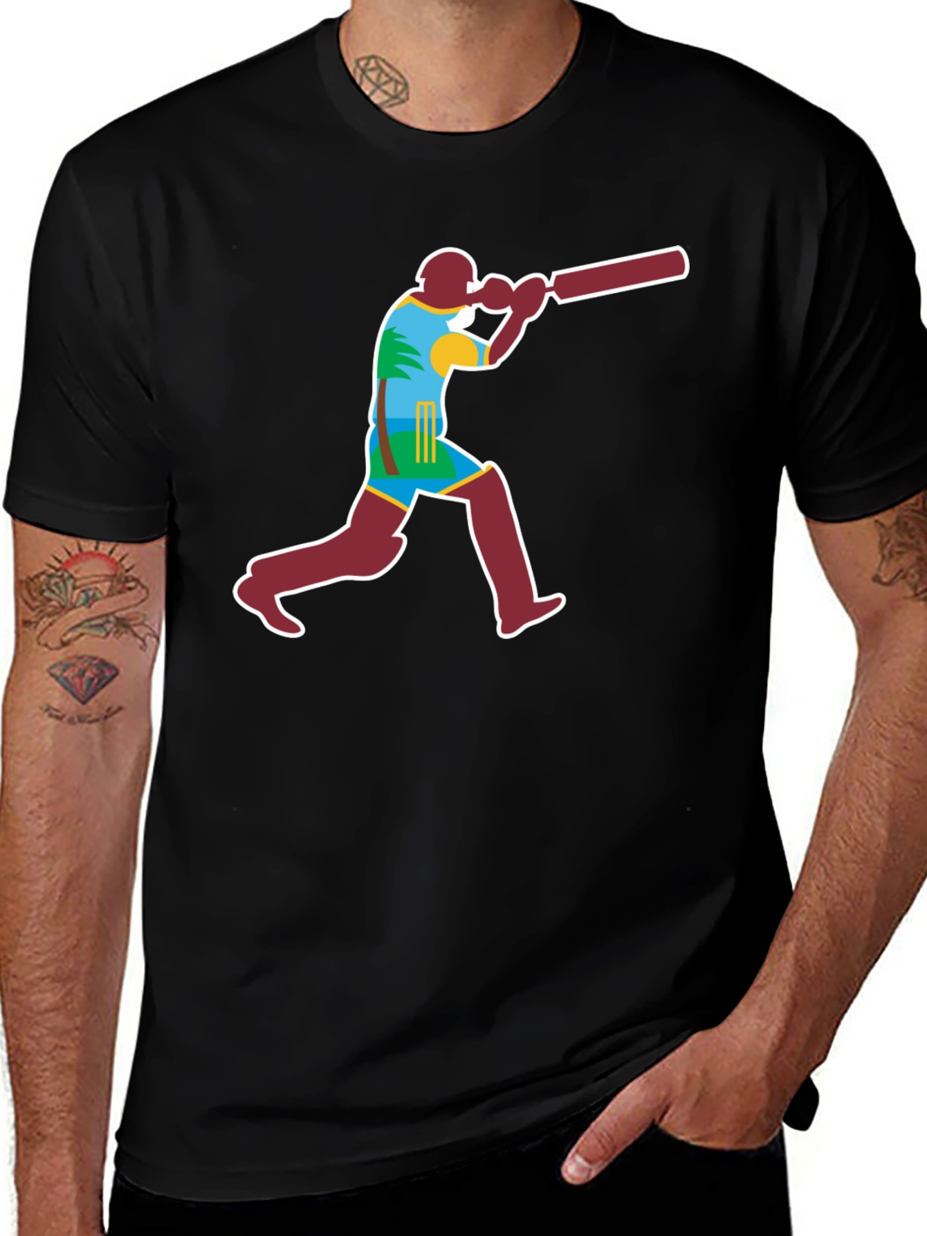 Variant 5 of Cricket Player Graphic T-Shirt