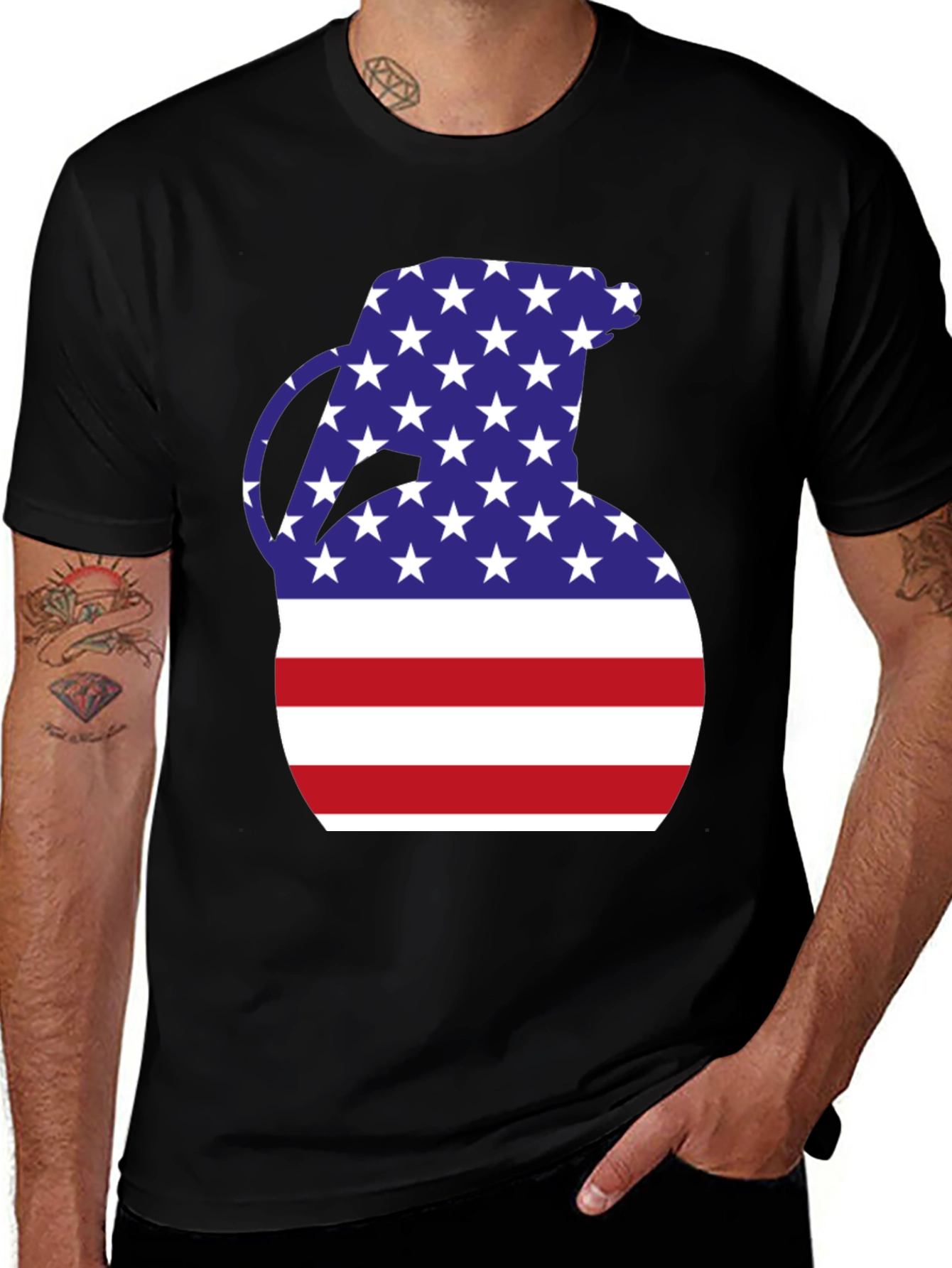 Variant 22 of American Flag Grenade T-Shirt