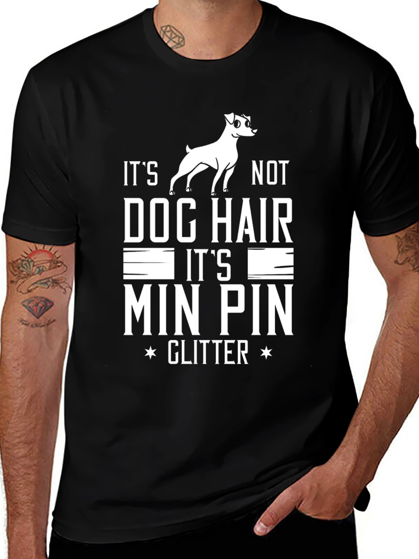 Variant 29 of Dog Lover T-Shirt - It's Min Pin Glitter!