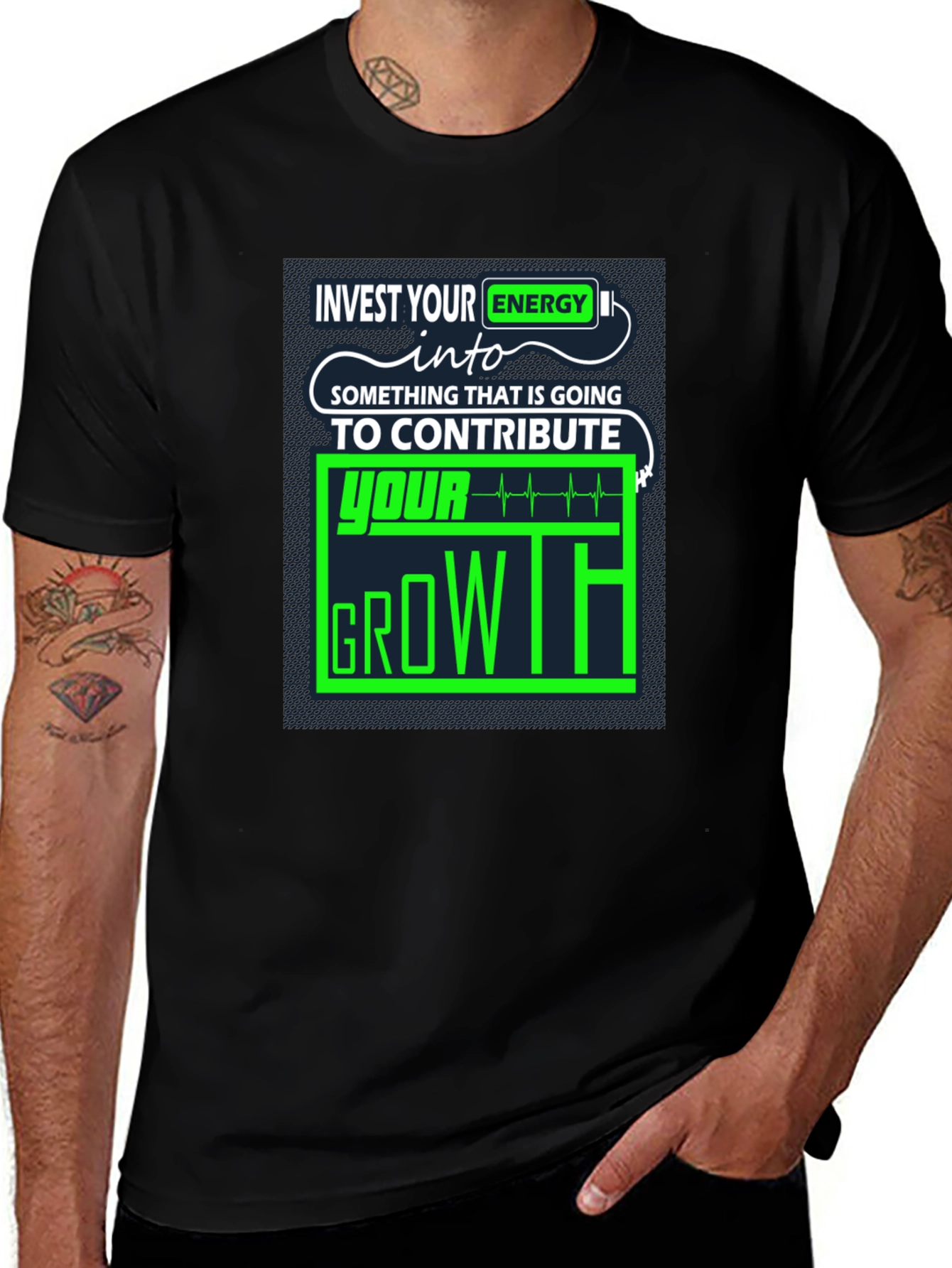 Variant 21 of Invest Energy Graphic Tee - Motivational Growth T-Shirt