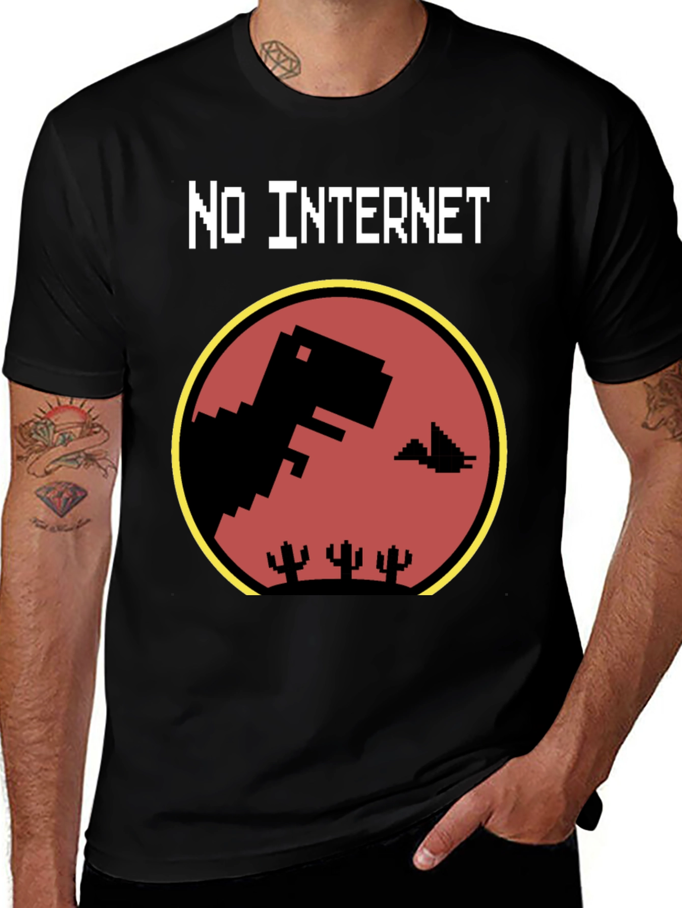 Variant 2 of No Internet Dinosaur T-Shirt