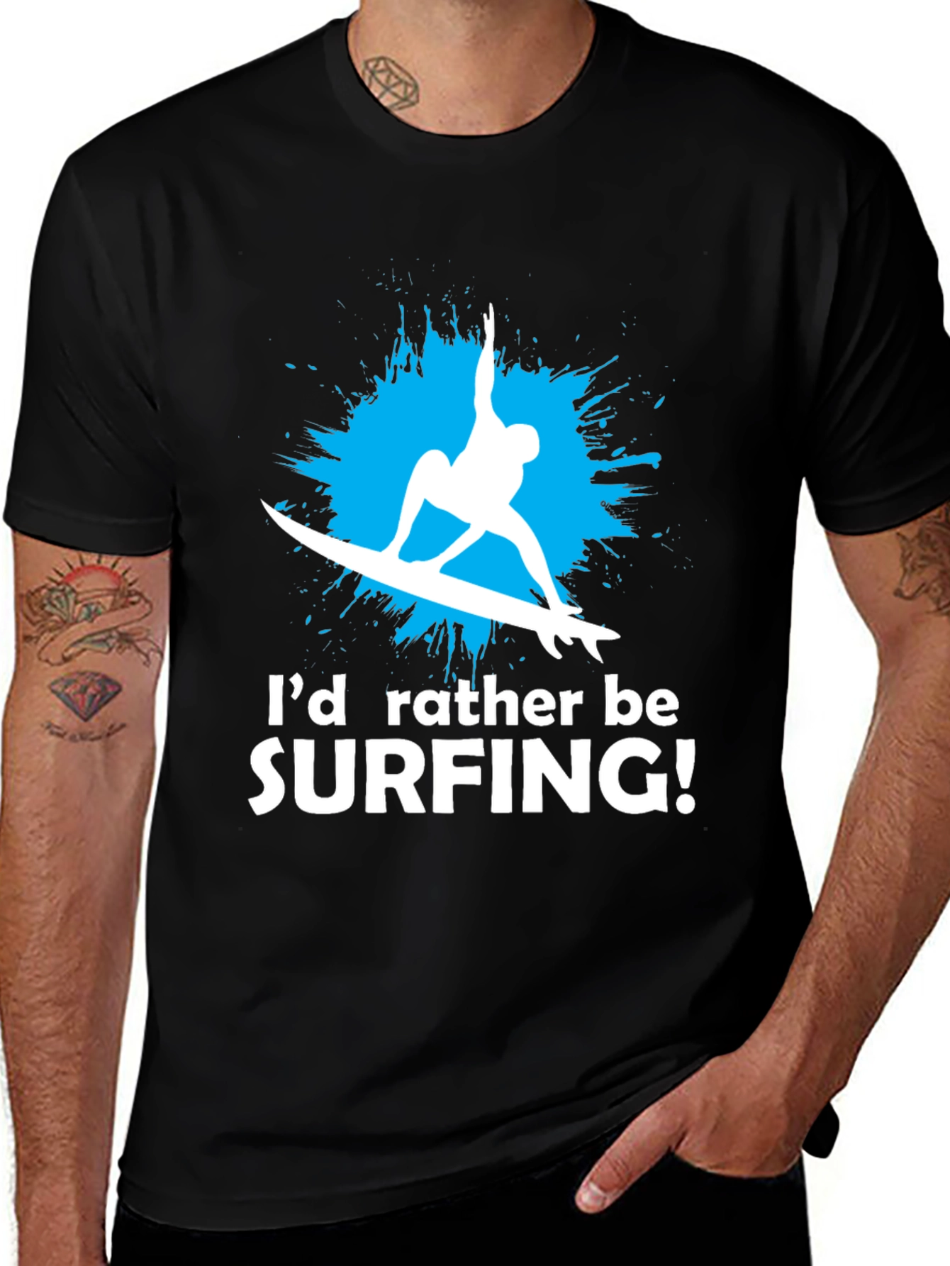Variant 28 of Surfing T-Shirt - I'd Rather Be Surfing Graphic Tee