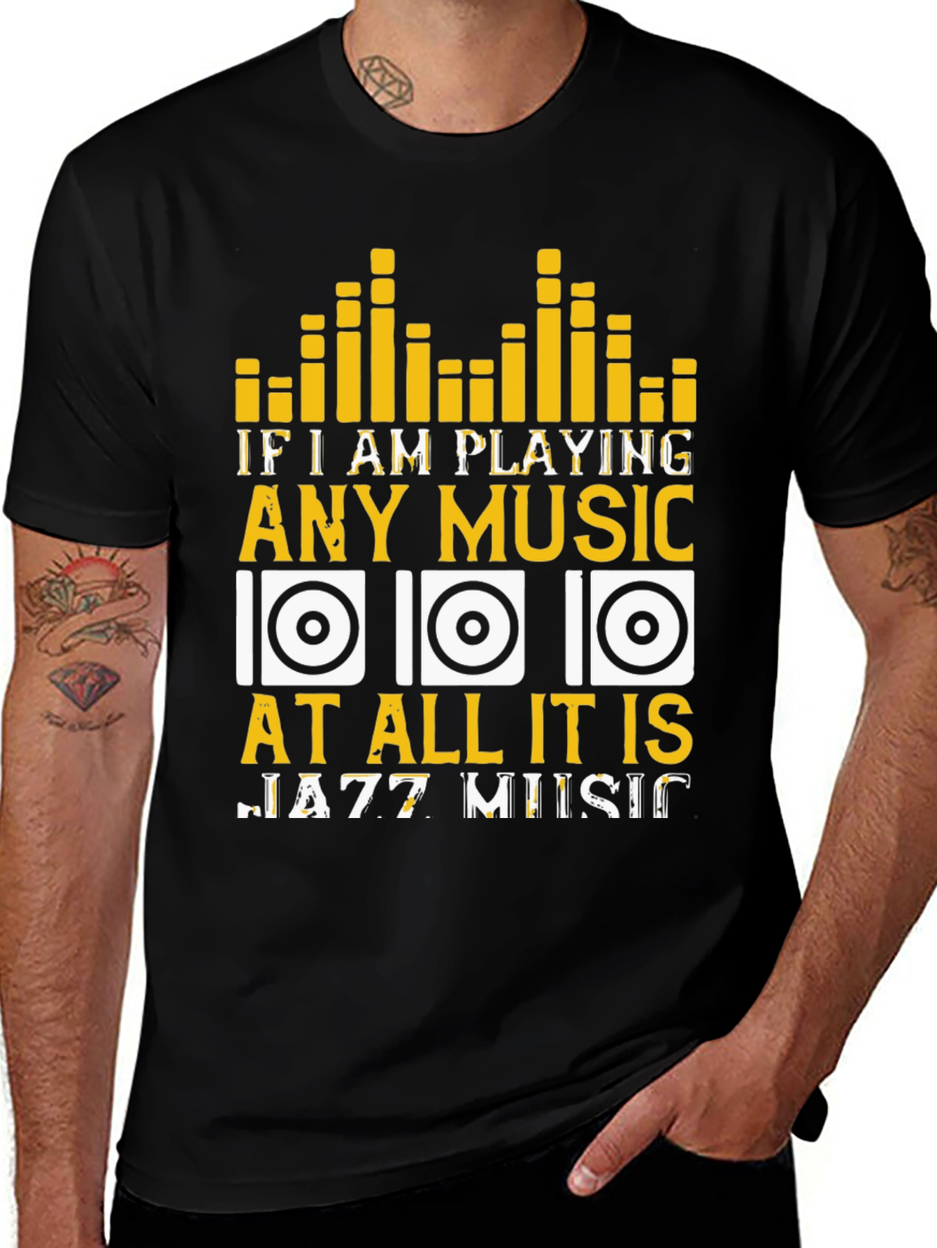 Variant 2 of Jazz Music Lover T-Shirt - Music Equalizer Design
