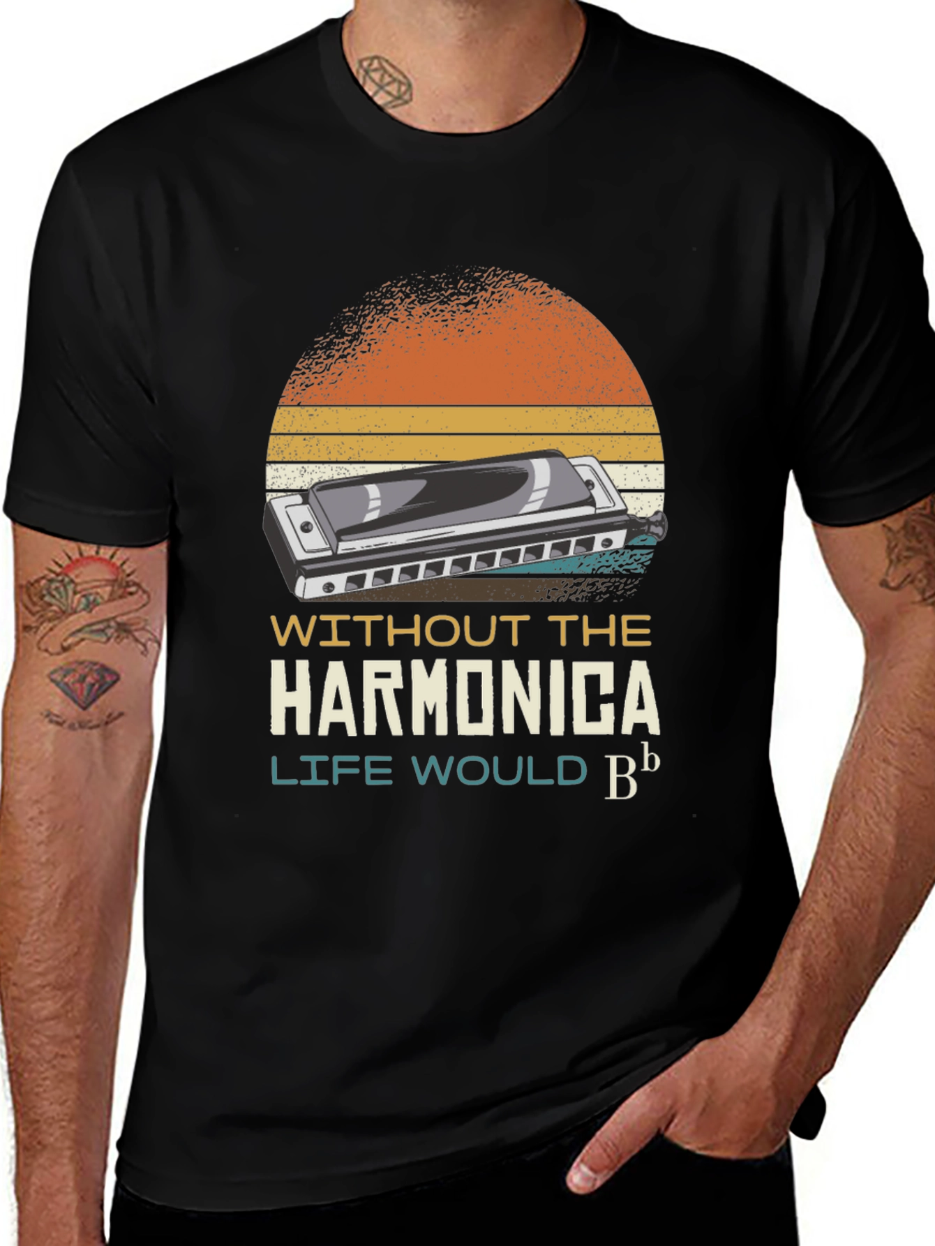 Variant 29 of Harmonica Music T-Shirt - Life Would Be Flat