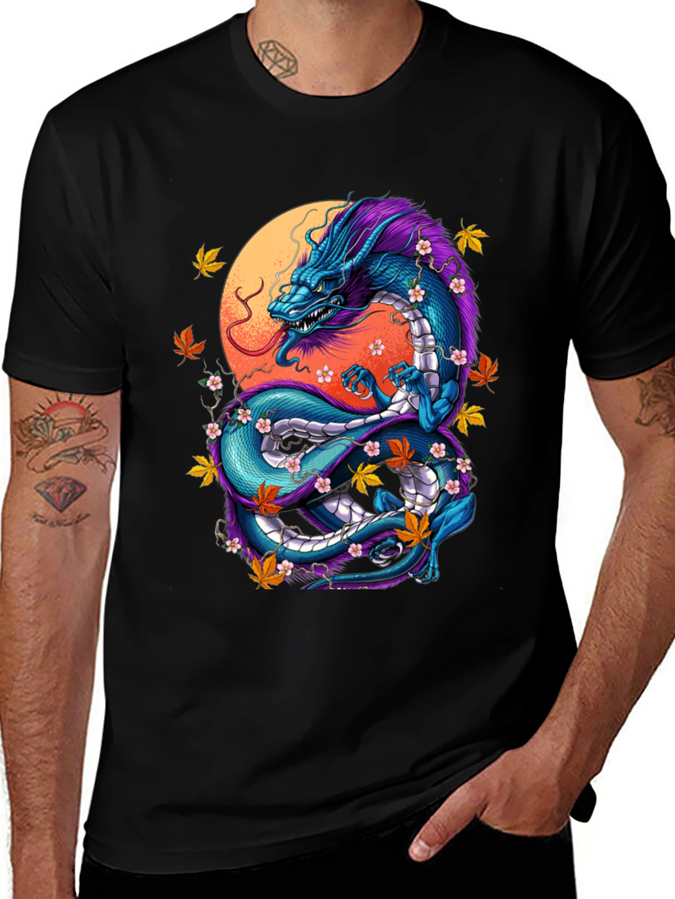 Variant 4 of Dragon Graphic Tee - Mystical Design