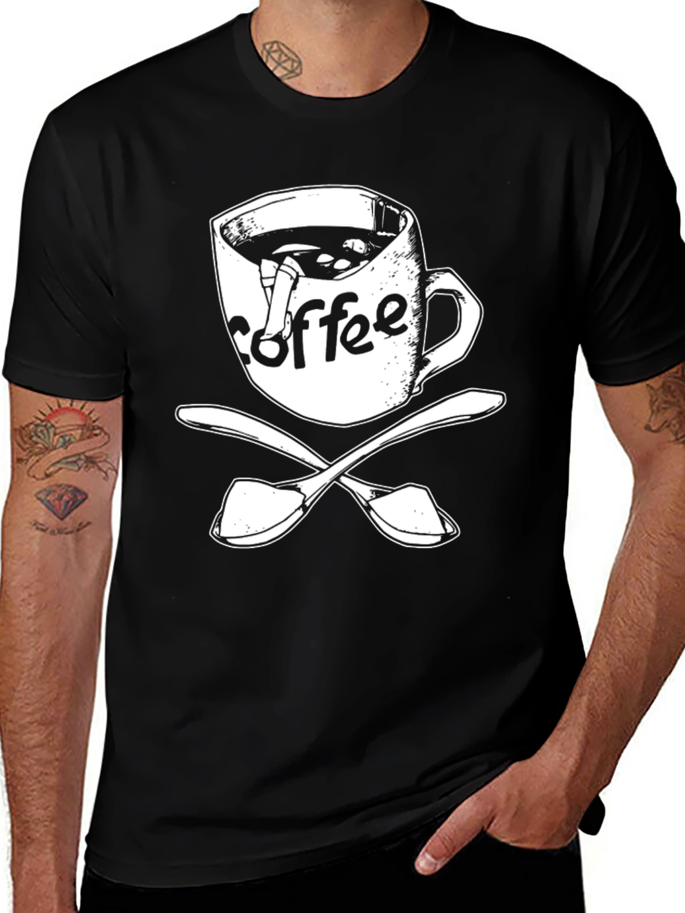 Coffee Pirate T-Shirt - Skull Spoon Design