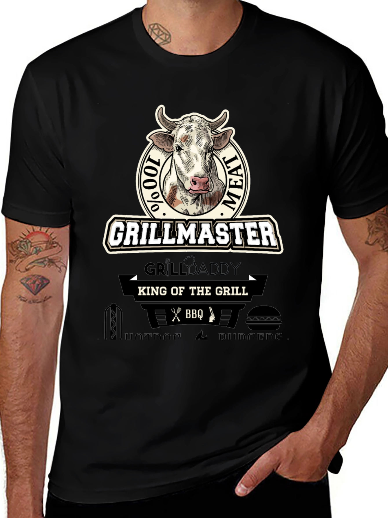 Grillmaster BBQ King T-Shirt - 100% Meat