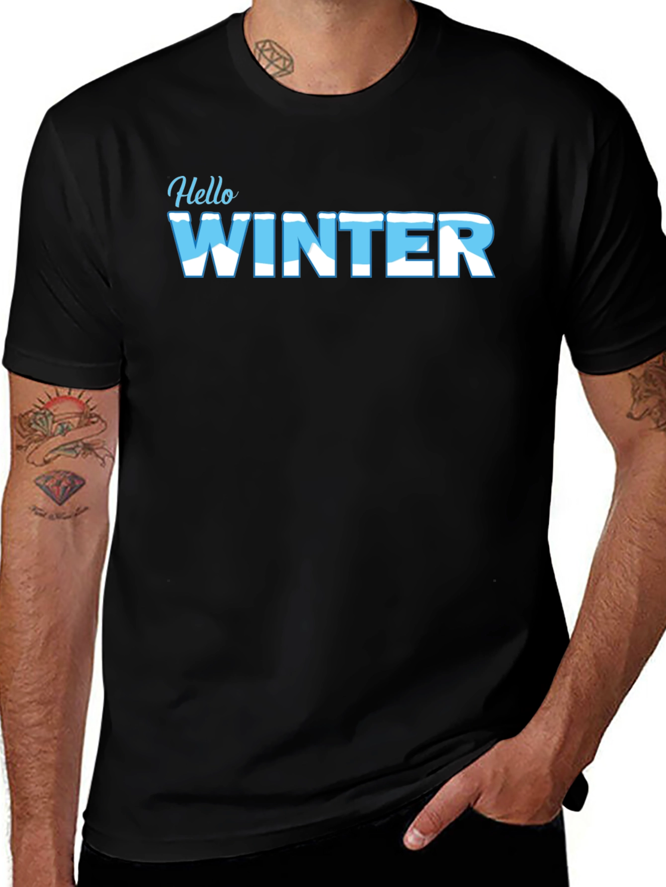 Variant 14 of Hello Winter Black Graphic Tee
