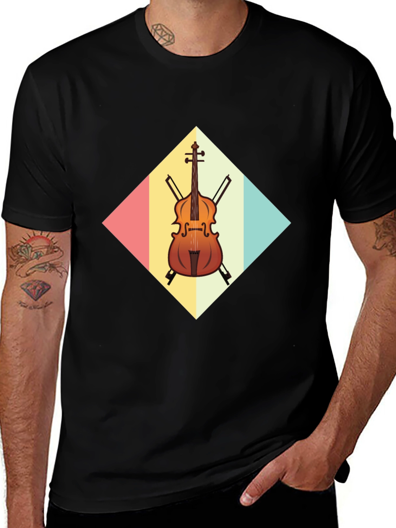 Variant 14 of Retro Cello Graphic Tee - Musician Gift