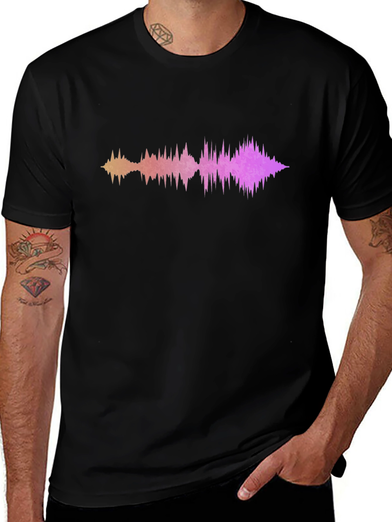Variant 7 of Sound Wave Graphic Tee - Modern Black T-Shirt
