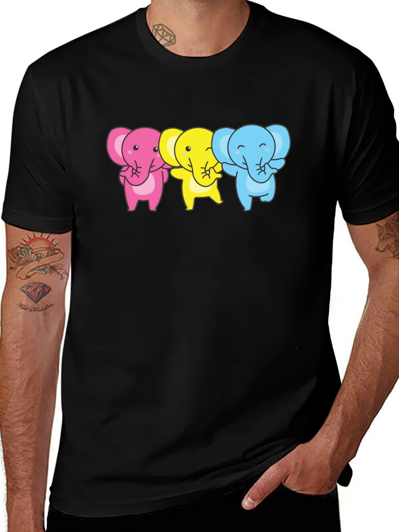 Variant 20 of Cute Cartoon Elephants T-Shirt