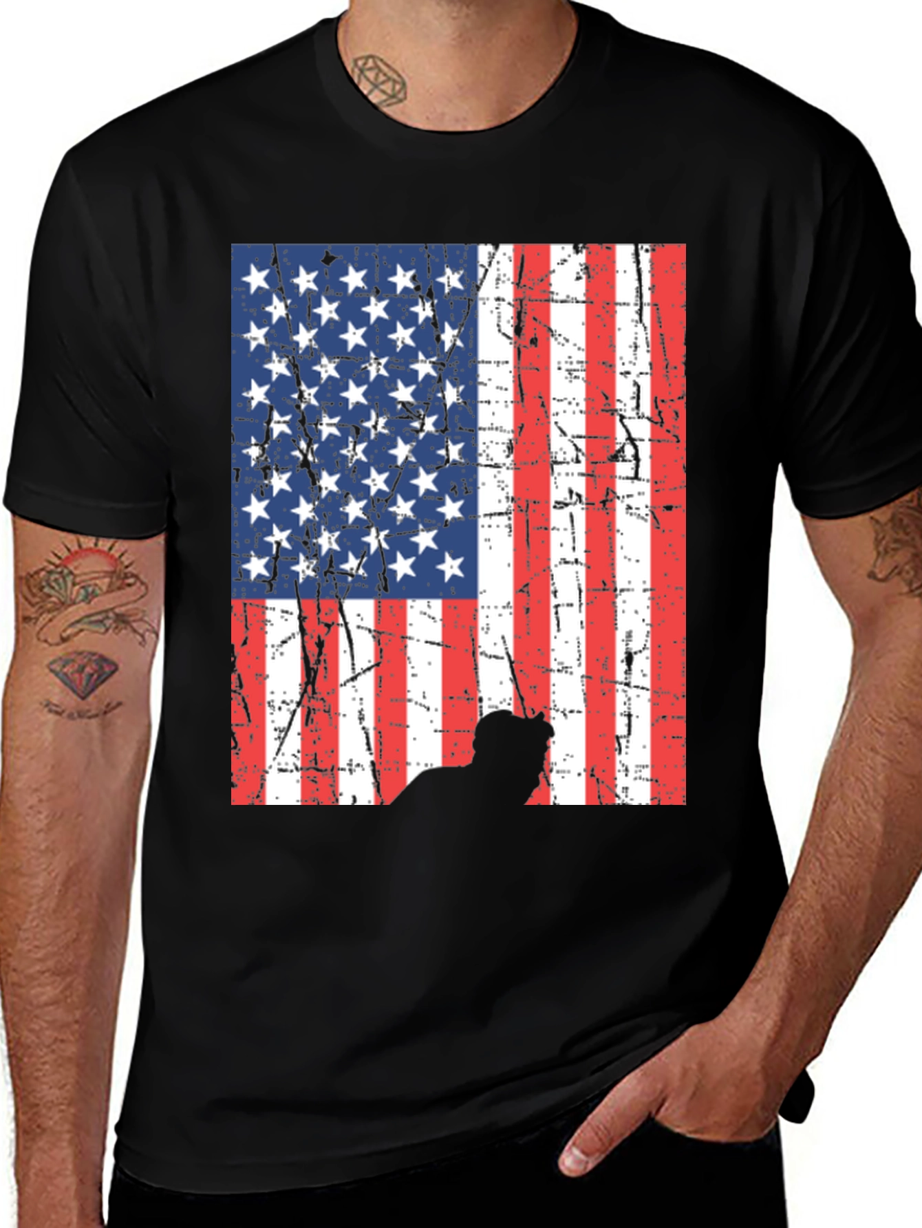 Variant 11 of Distressed American Flag Veteran T-Shirt
