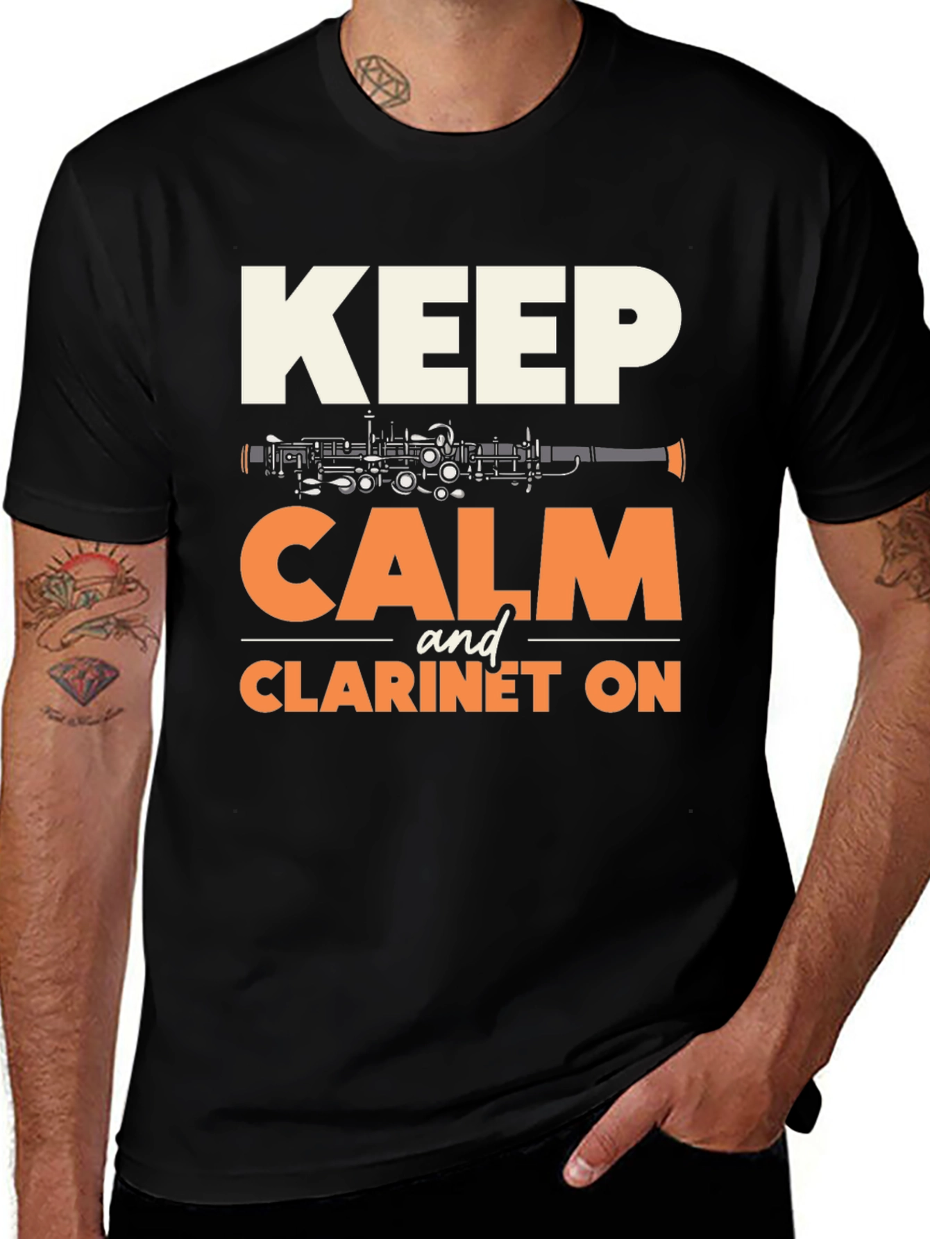 Variant 21 of Keep Calm and Clarinet On T-Shirt