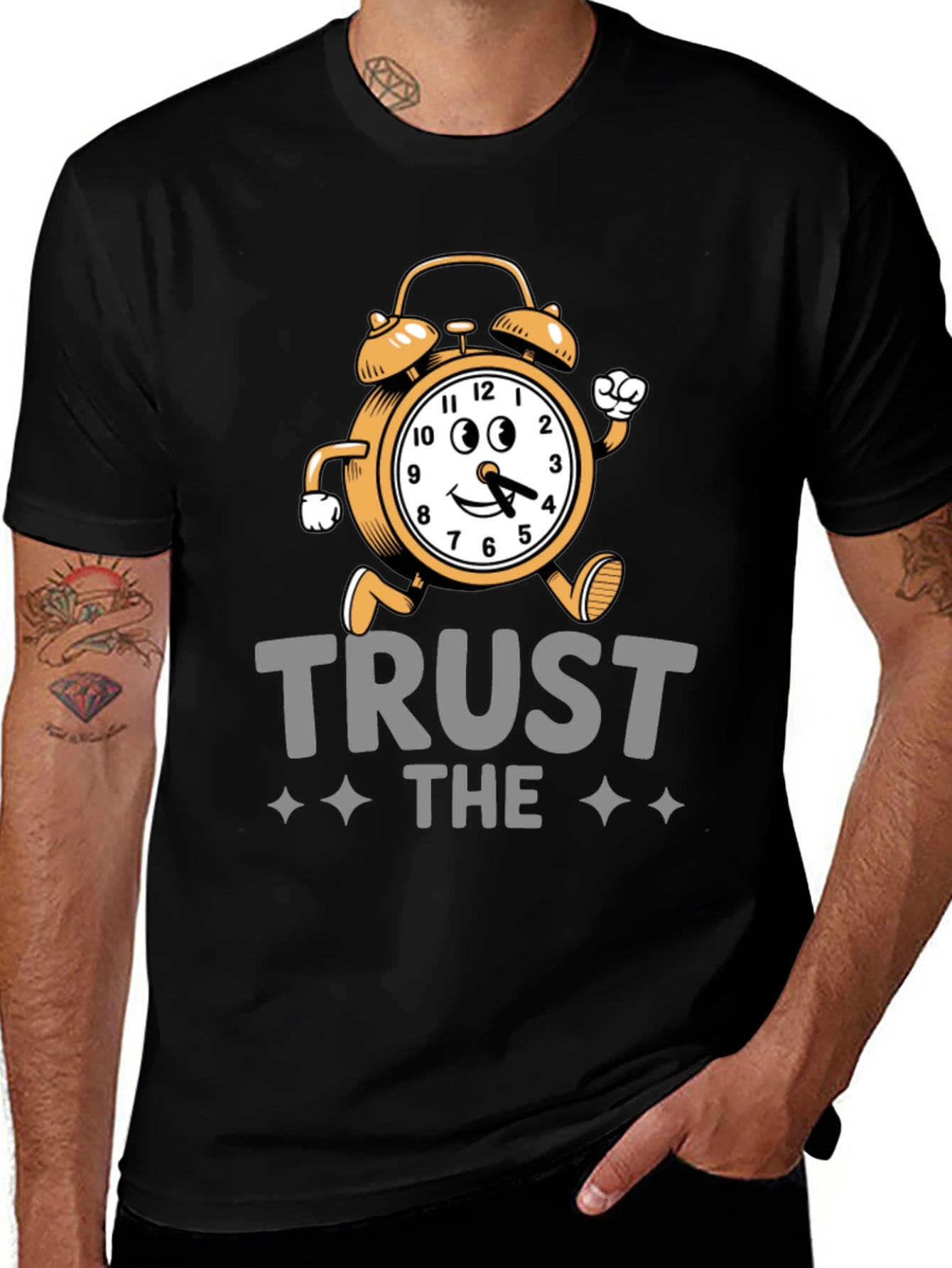 Variant 12 of Trust The Time T-Shirt - Funny Clock Design