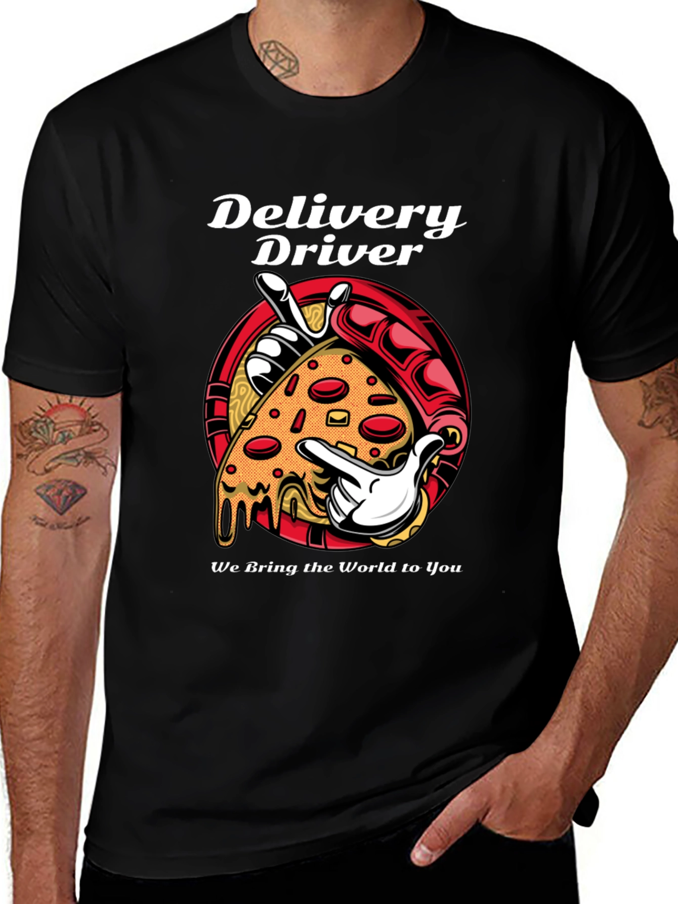 Variant 21 of Delivery Driver Pizza Graphic T-Shirt