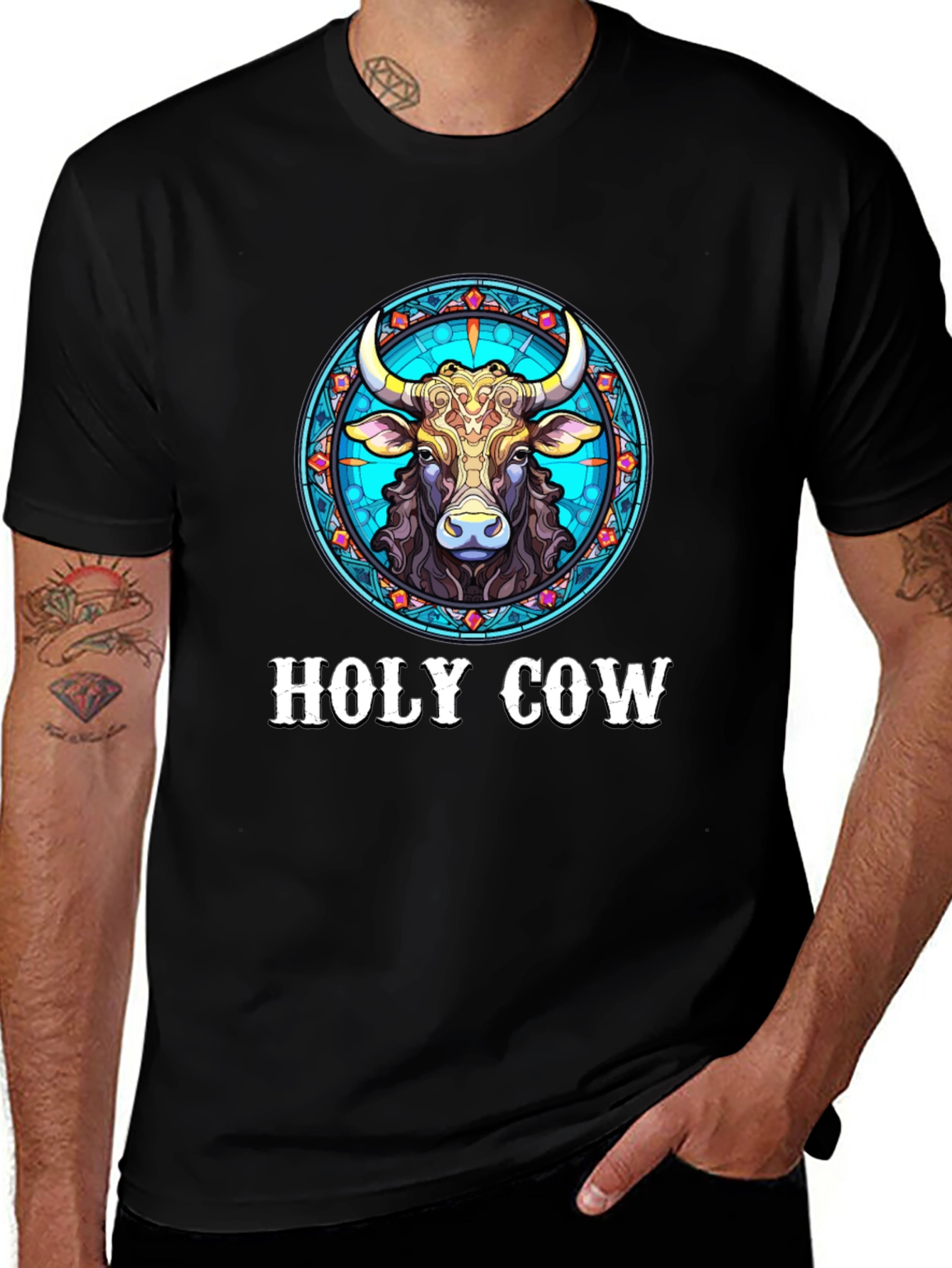 Variant 23 of Holy Cow T-Shirt: Zodiac Taurus Design