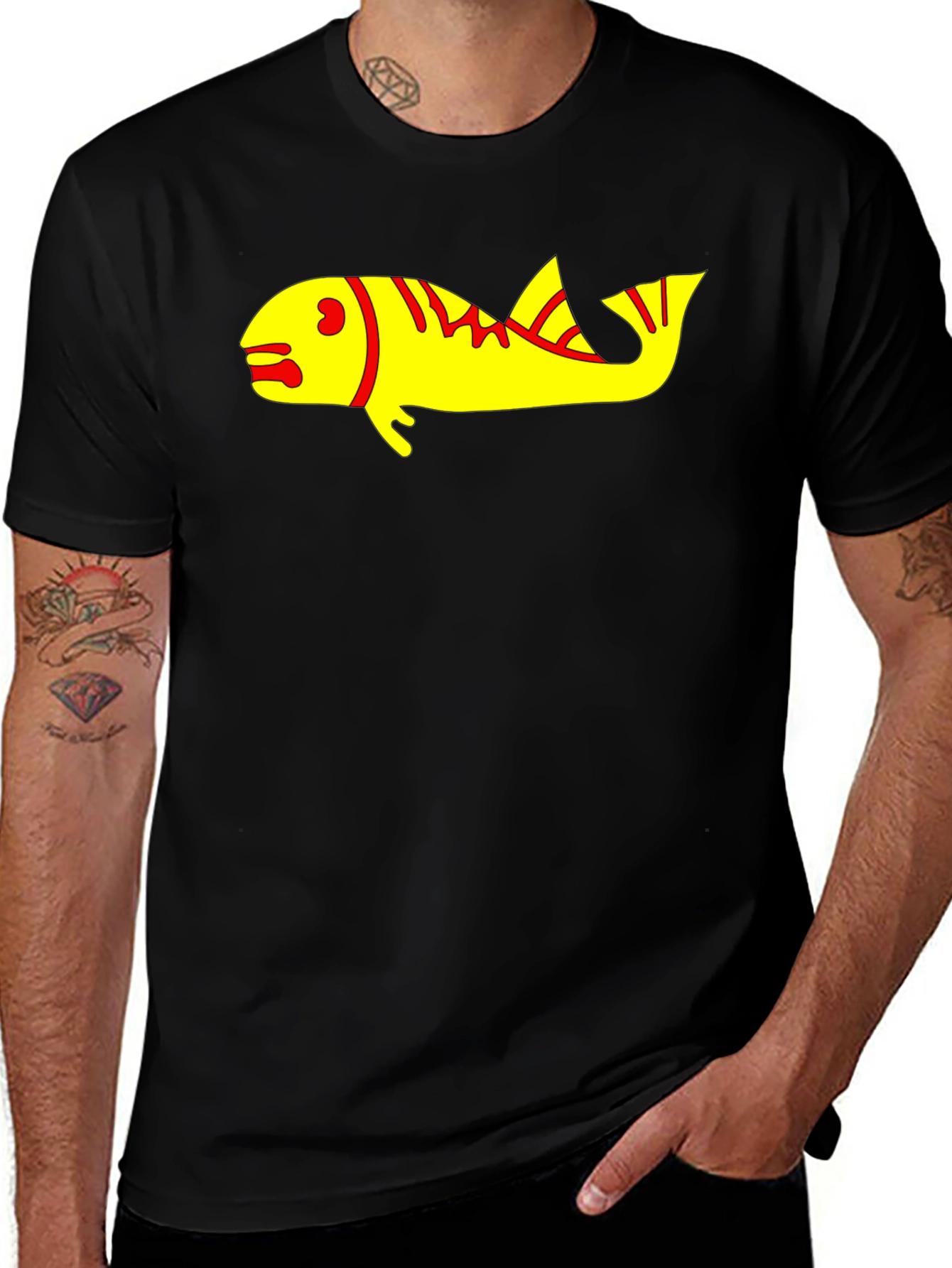 Fish Graphic Black T-Shirt