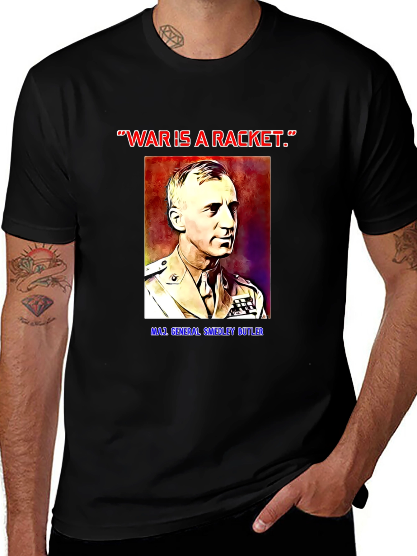 Variant 16 of War is a Racket Tee - Smedley Butler Graphic T-Shirt