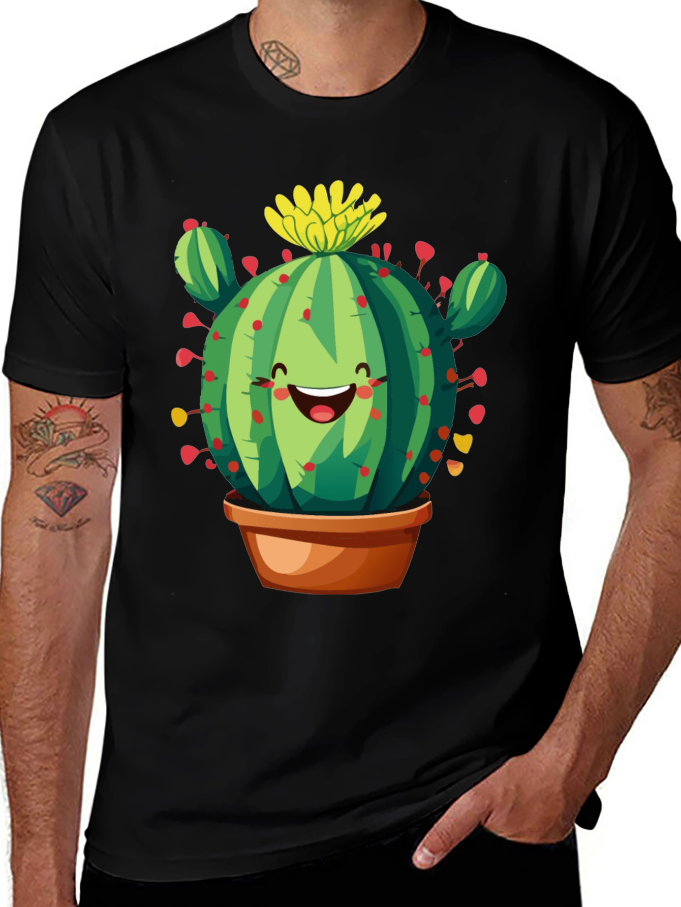 Variant 24 of Cactus Graphic Black T-Shirt